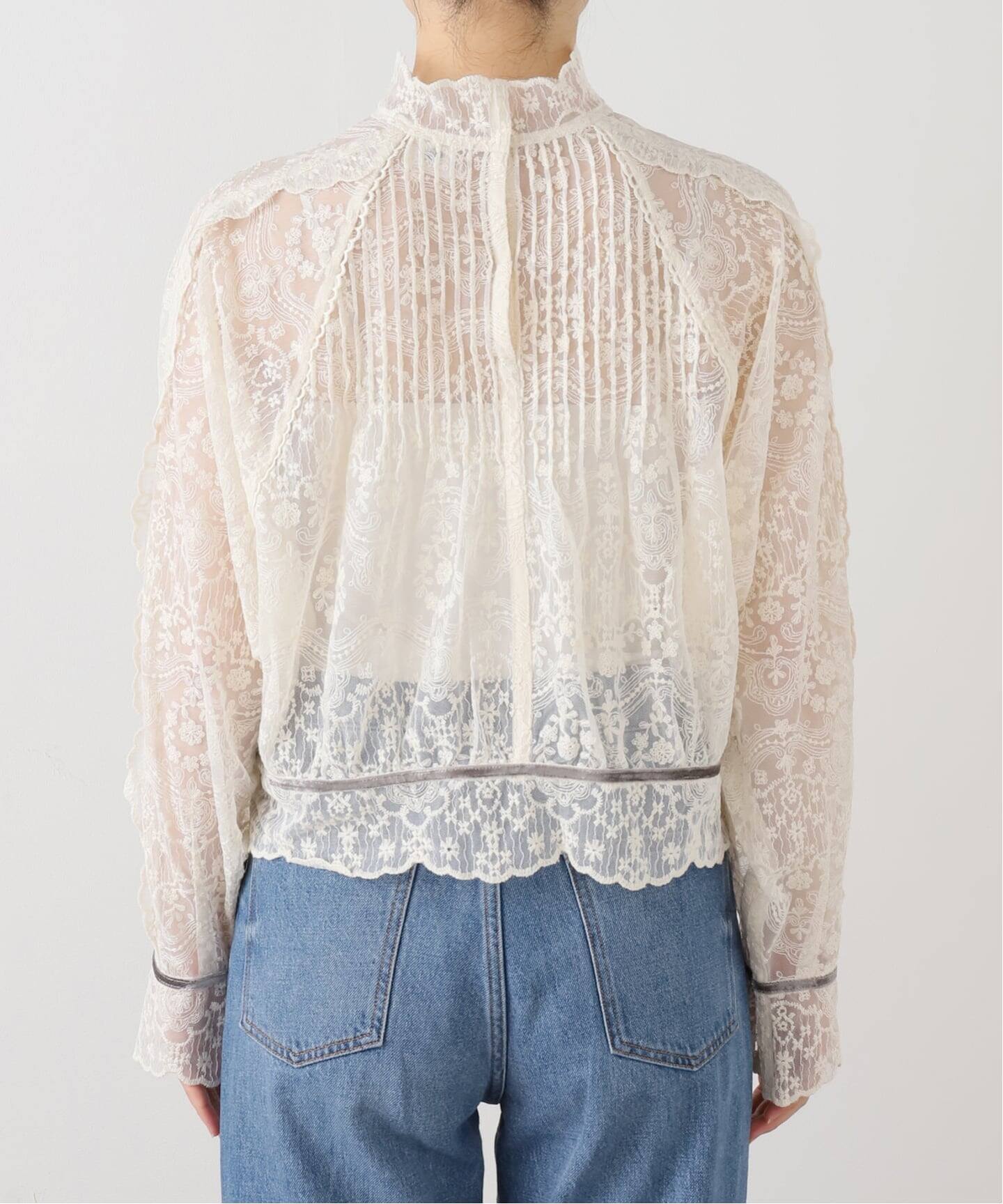 IENA LA BOUCLE チュールエンブロイダリーブラウス（シャツ／ブラウス