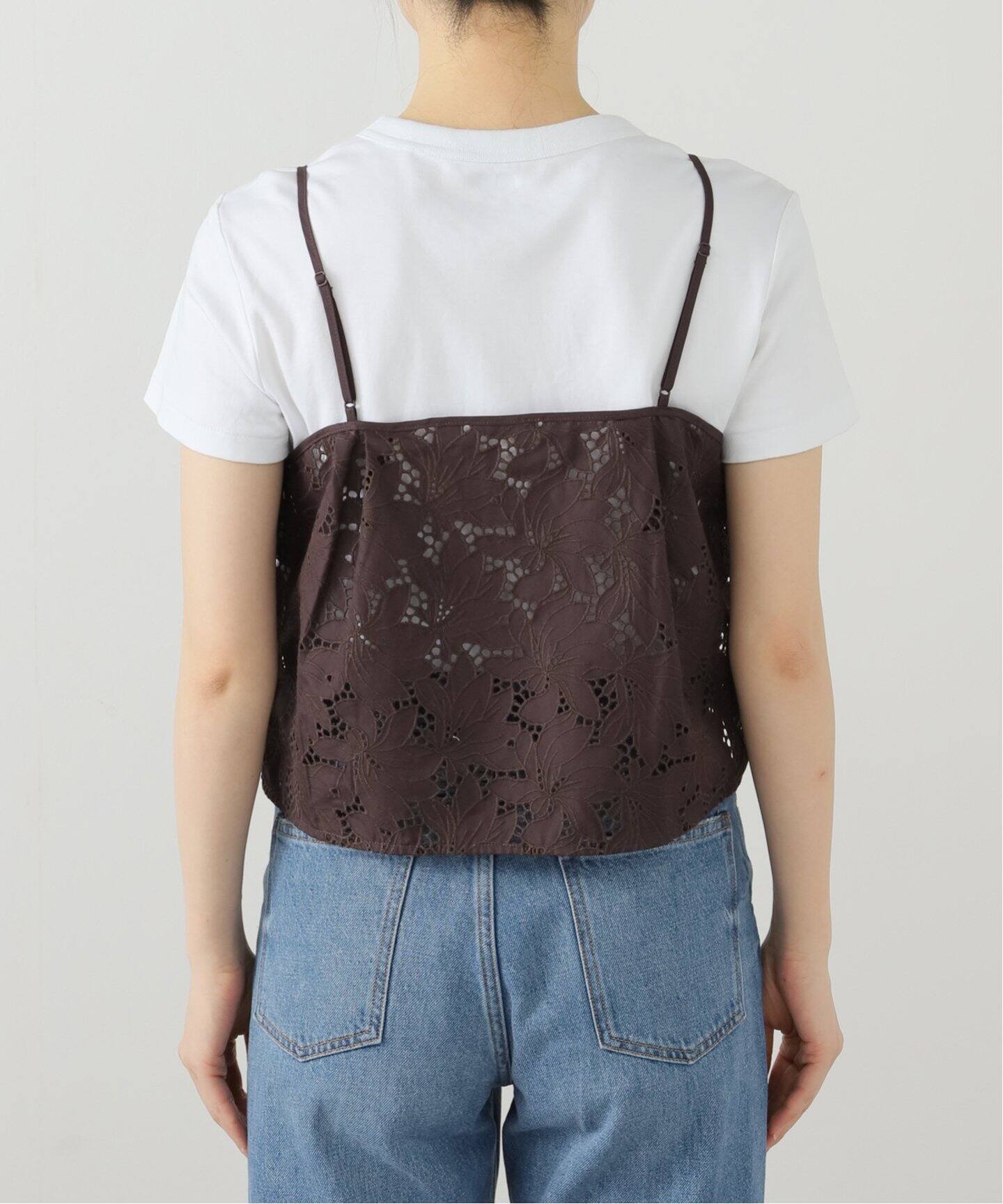 洗える】TICCA/ティッカ フラワーレース2WAYキャミソール（シャツ