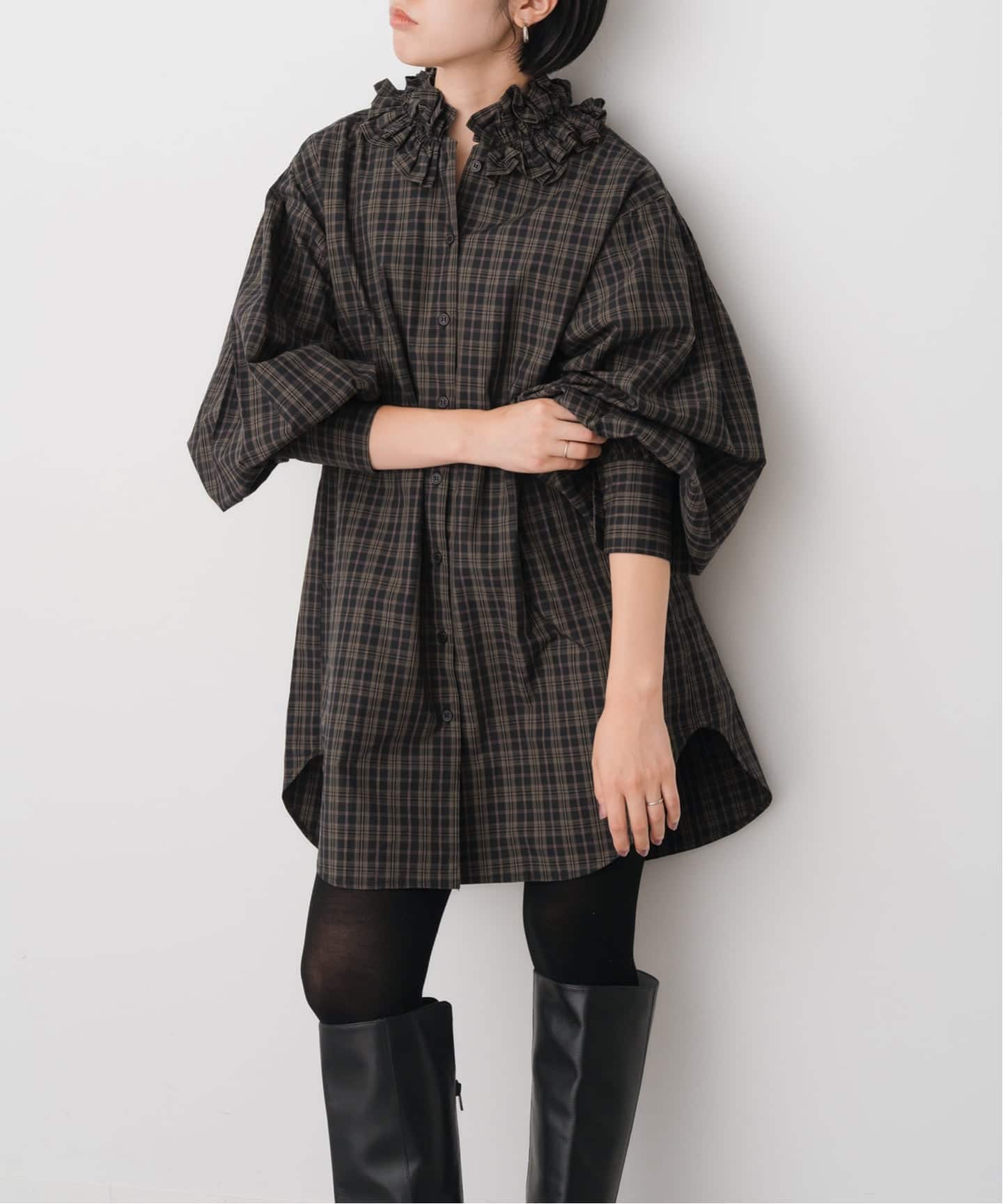 crinkle crinkle crinkle 別注frill coller shirts*（シャツ／ブラウス