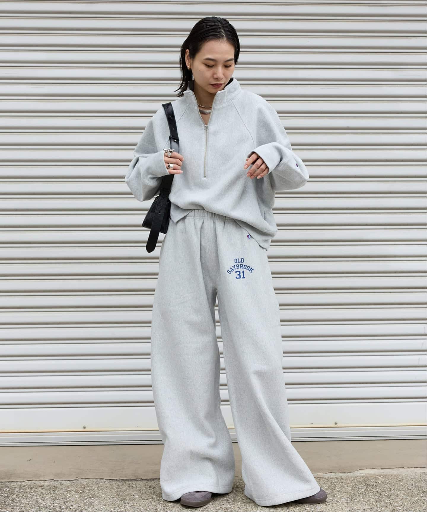 別注【CHAMPION/チャンピオン】for JS ハーフジップスウェット