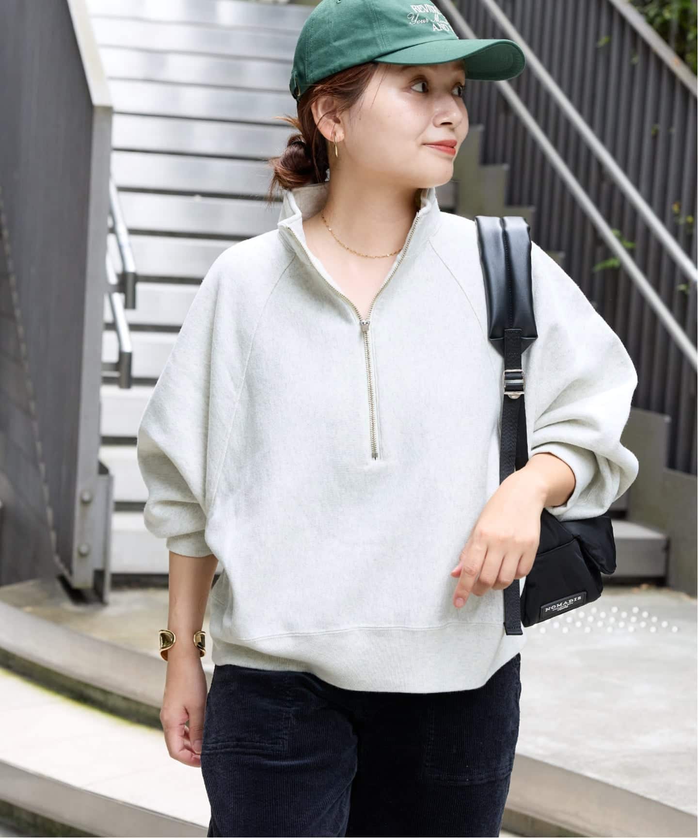 別注【CHAMPION/チャンピオン】for JS ハーフジップスウェット