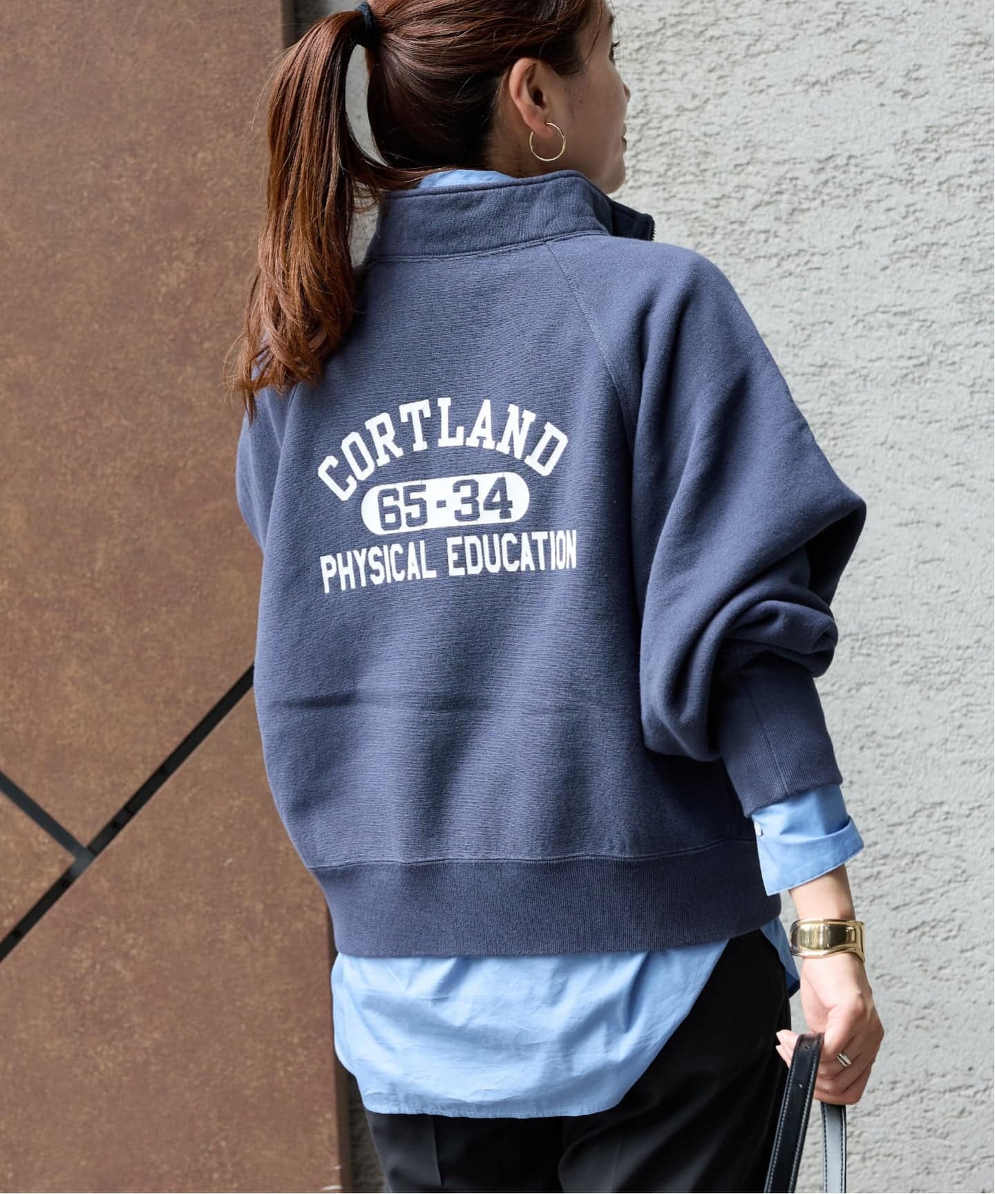 別注【CHAMPION/チャンピオン】for JS ハーフジップスウェット