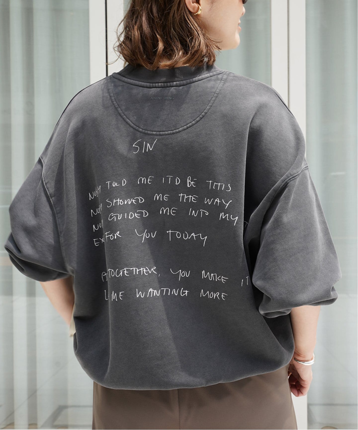 ANINE BING/アニン ビン】JACI SWEATSHIRT LYRICS（スウェット