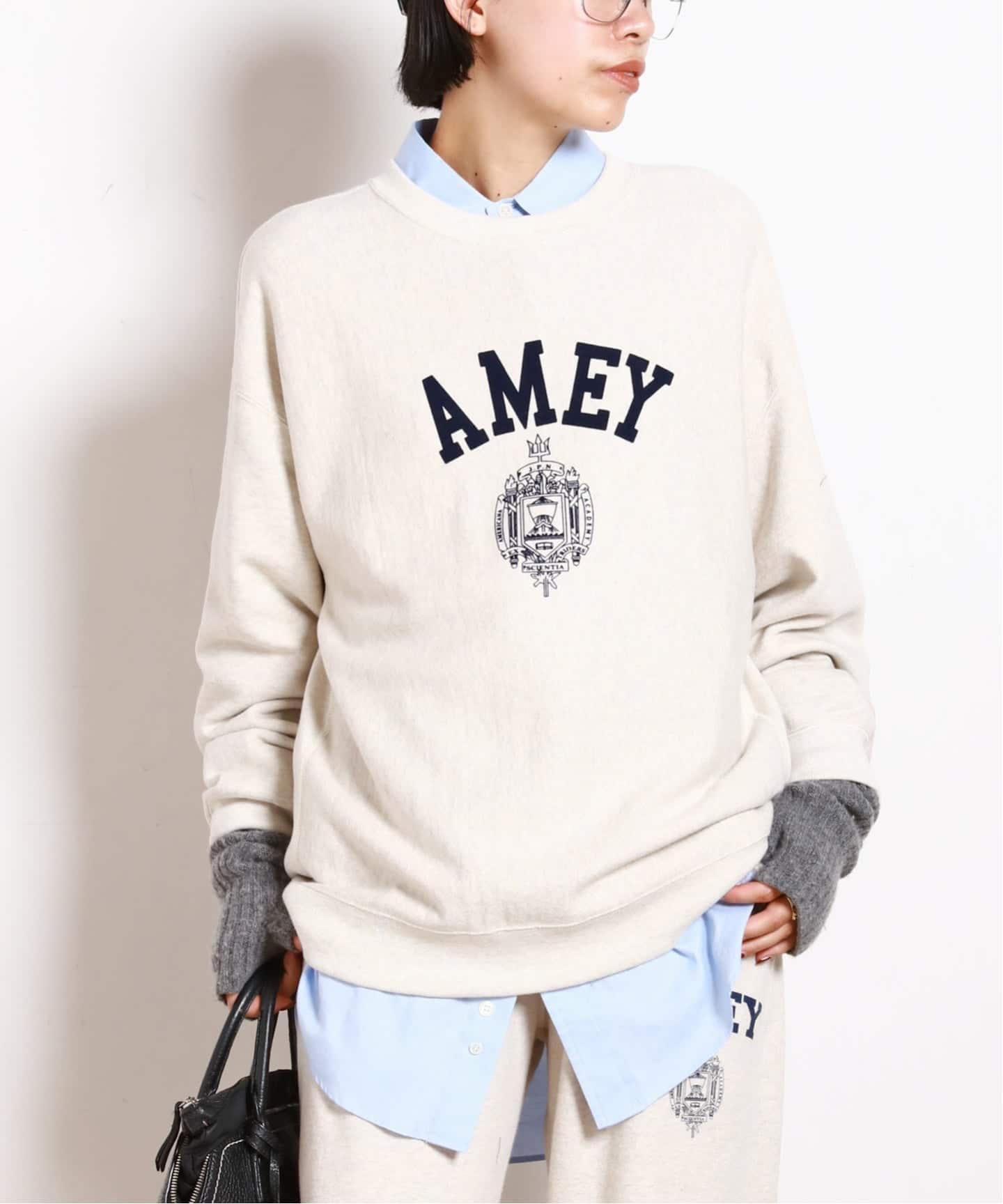 AMERICANA/アメリカーナ】別注AMEY emblem C/N PULLOVER（Tシャツ