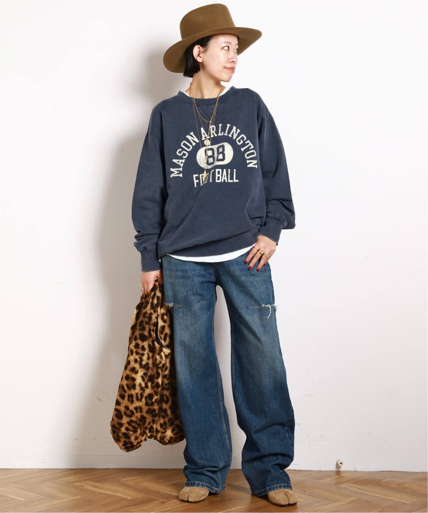 athletic wear MASON】別注オーバーカレッジスウェット（Tシャツ