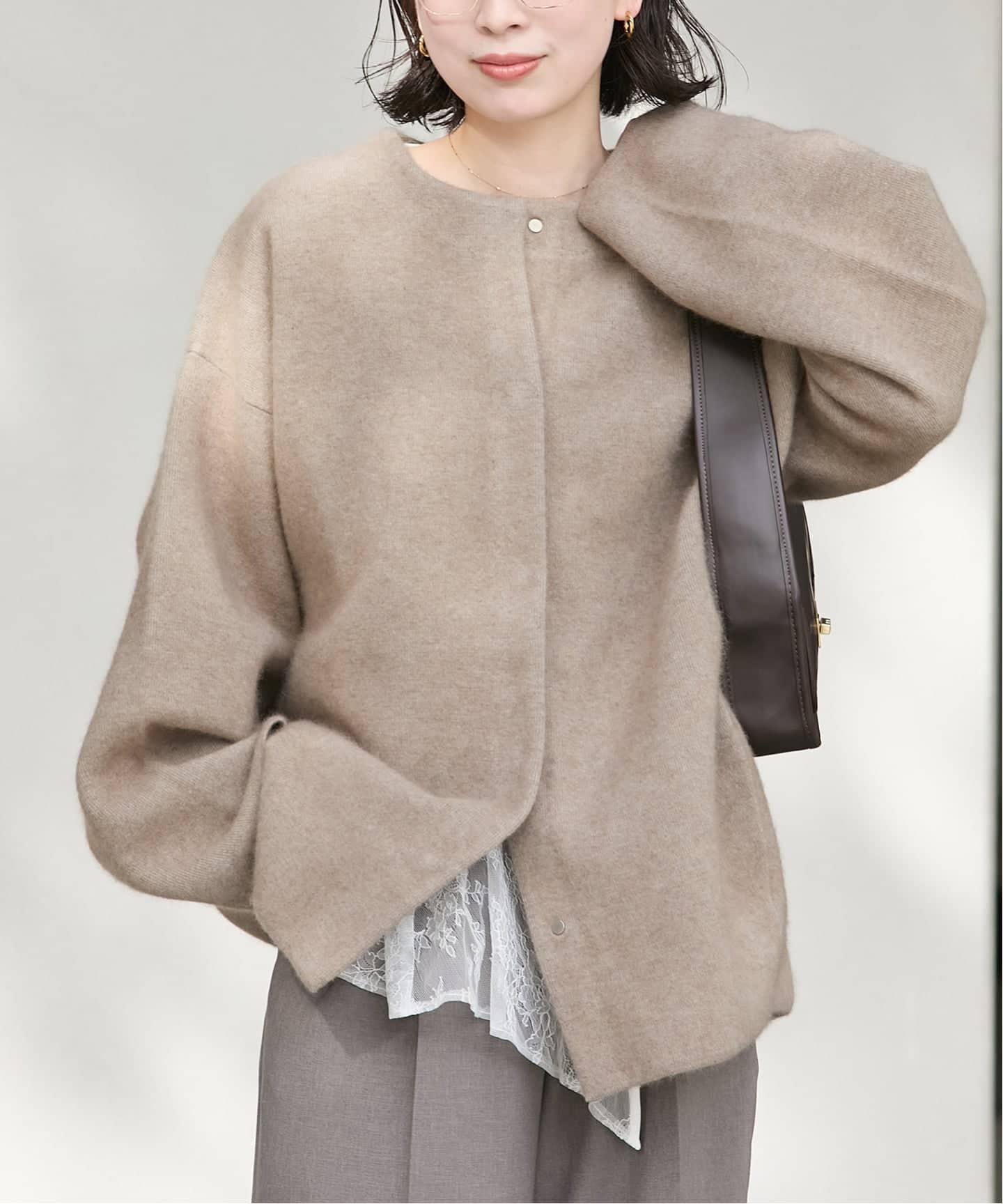 ダブルフェイスコクーンニットジャケット（カーディガン）｜JOURNAL