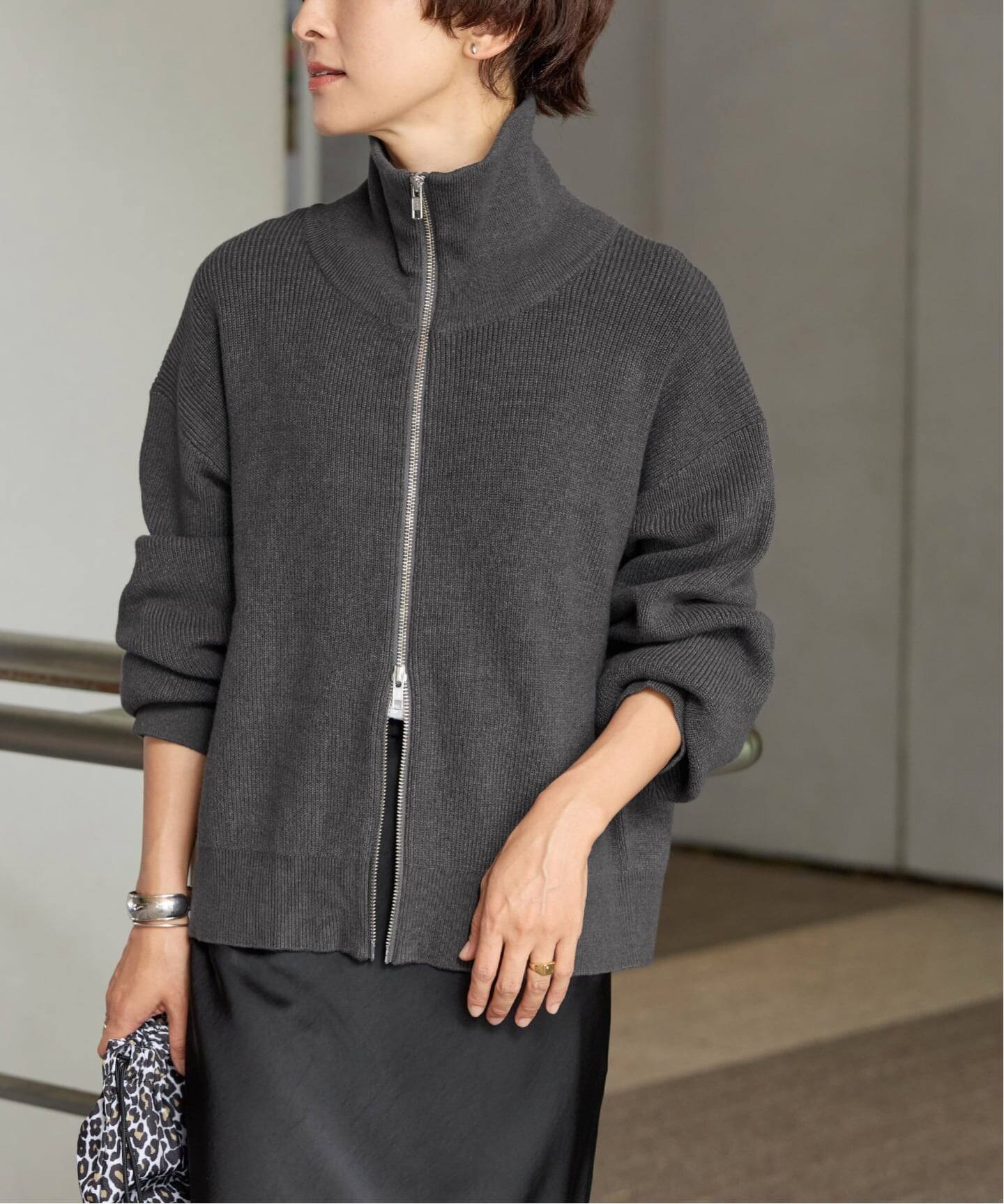 WEB限定追加2》ダブルジップニットカーディガン（カーディガン
