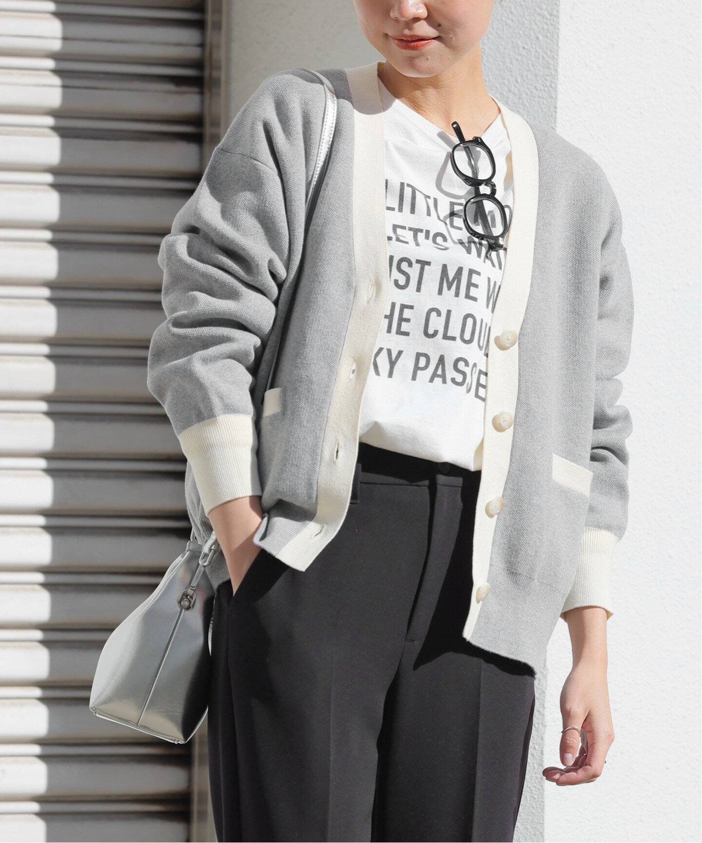 ダブルニットコントラストカーディガン（カーディガン）｜JOURNAL