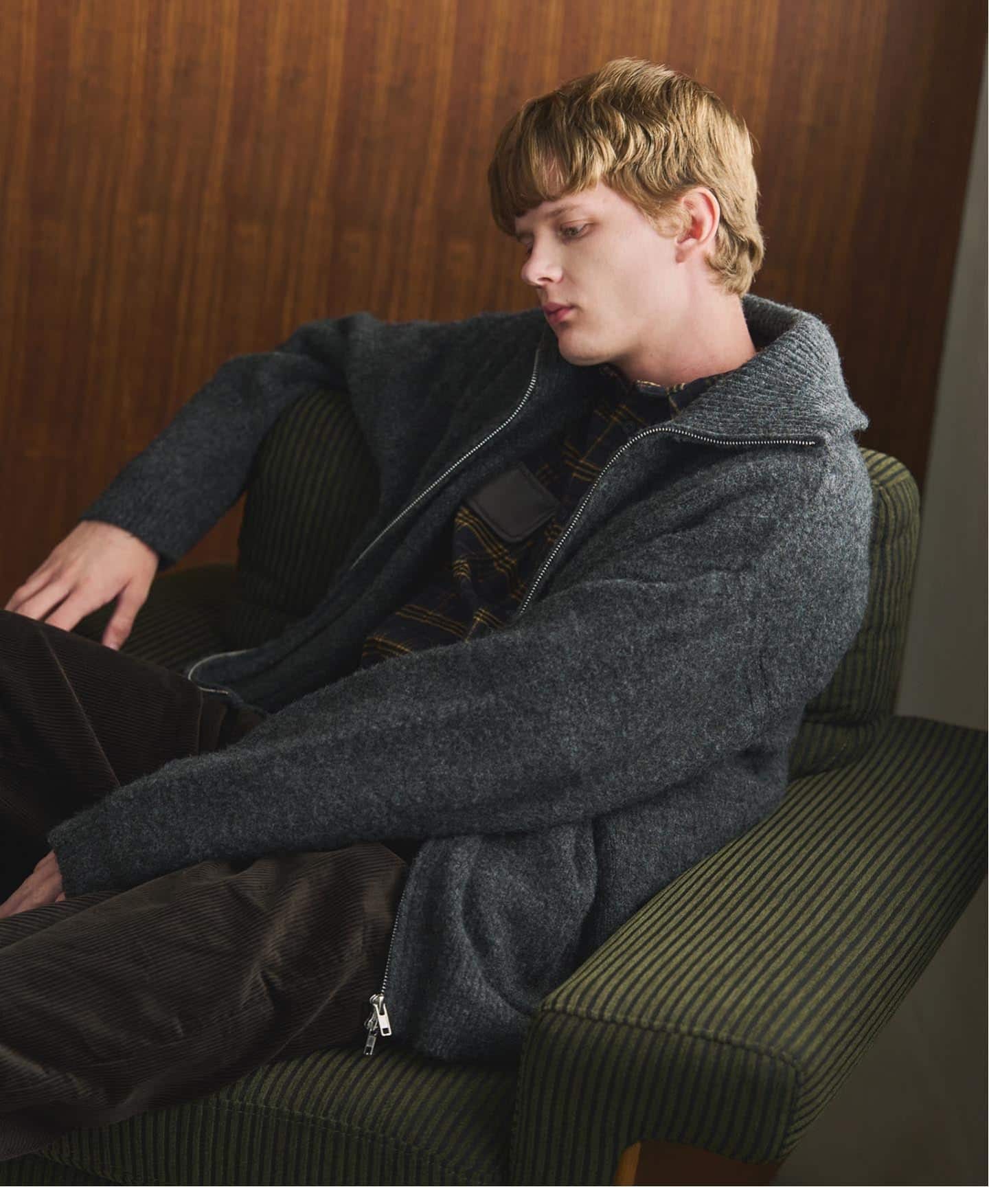 OSKR別注 ジップ シャギードライバーズニット（ニット／セーター