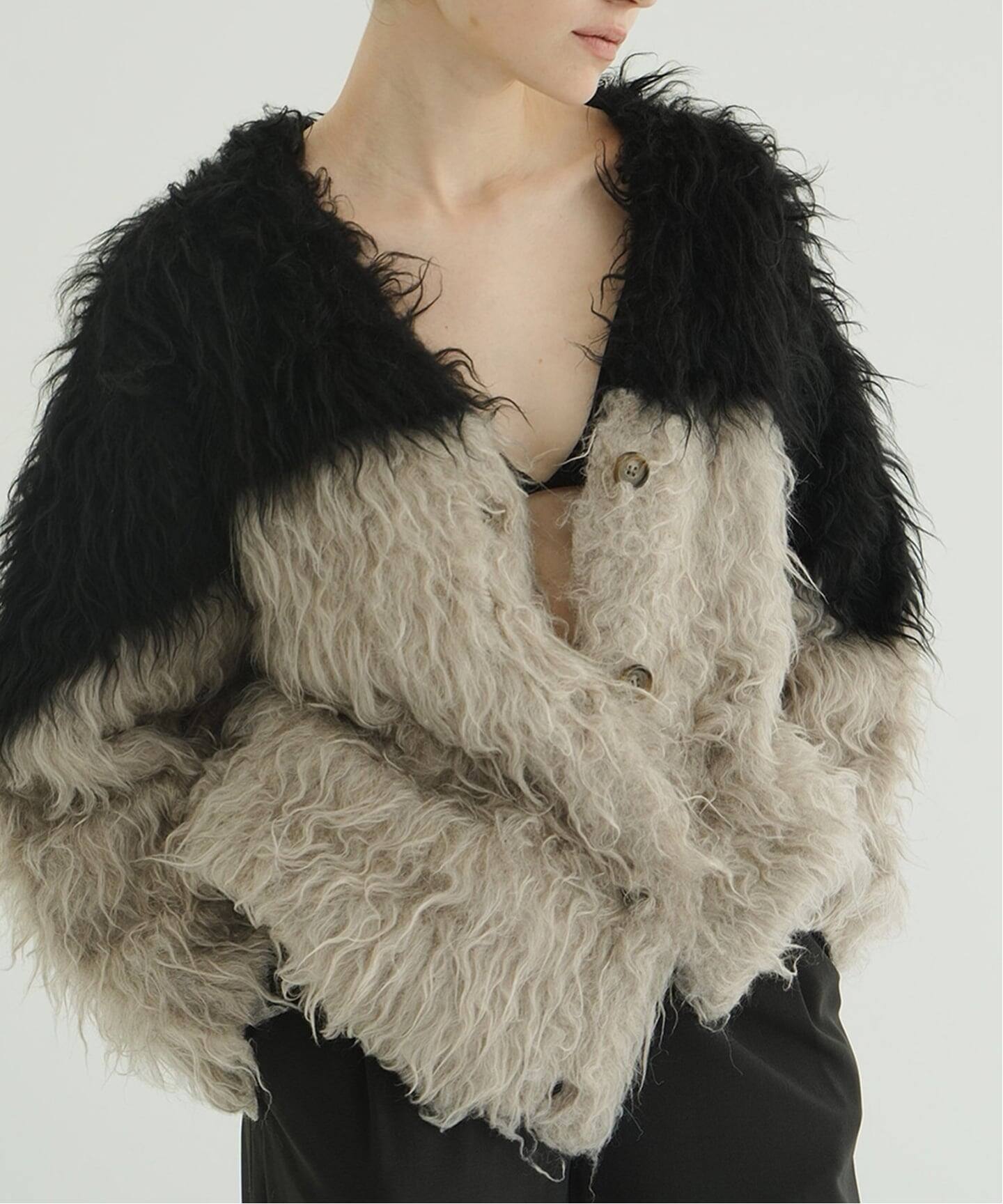 CLANE BI COLOR SHAGGY KNIT CARDIGAN（ニット／セーター）｜BOICE