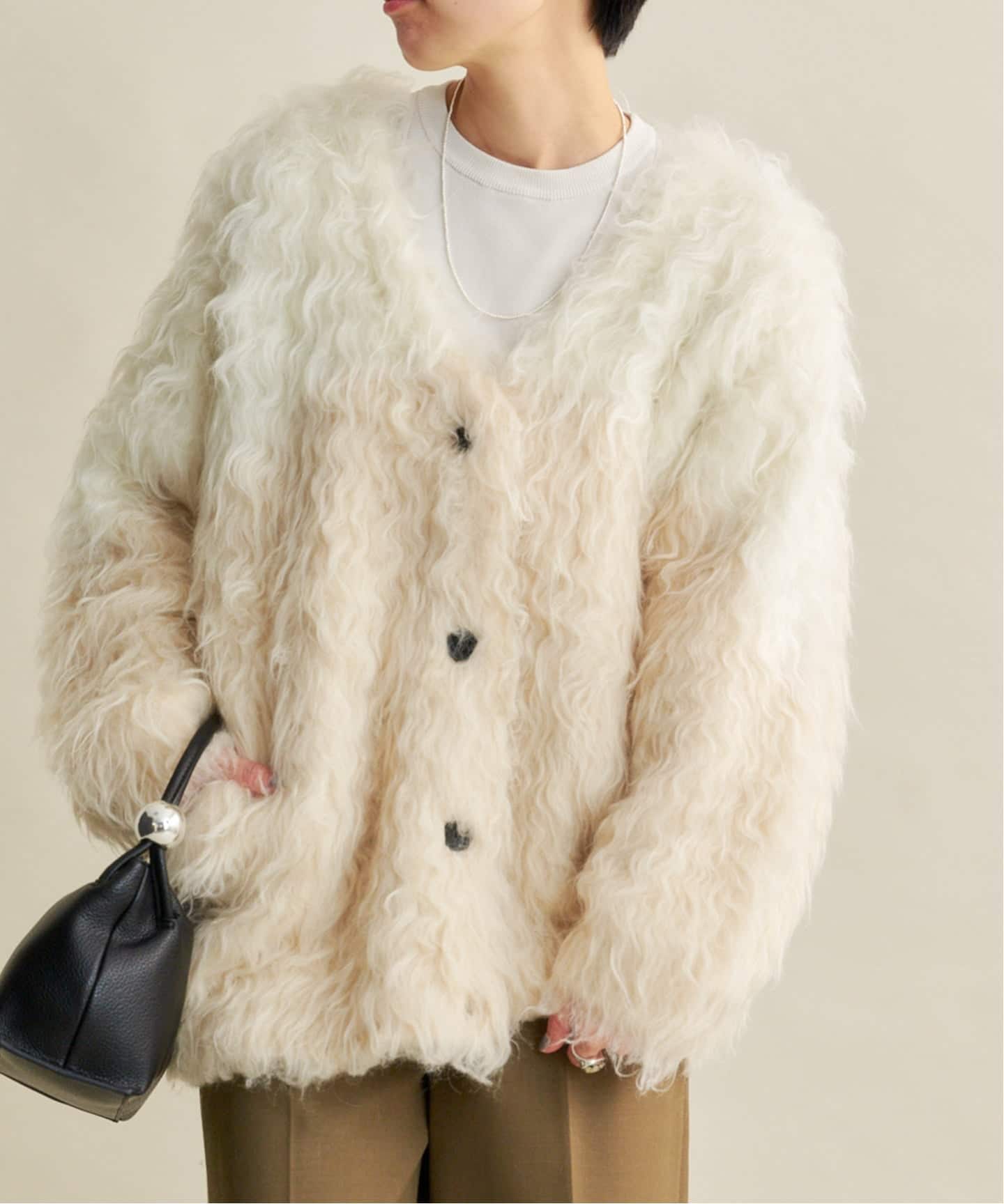 CLANE BI COLOR SHAGGY KNIT CARDIGAN（ニット／セーター）｜BOICE