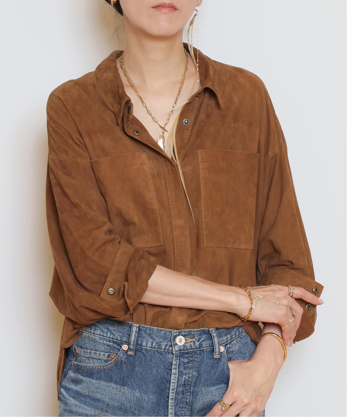 OneTeaSpoon/ワンティースプーン】SUEDE DARIA シャツジャケット