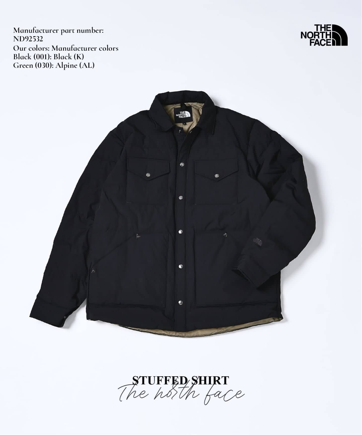 THE NORTH FACE / ノースフェイス スタッフドシャツ ND92532（ダウン