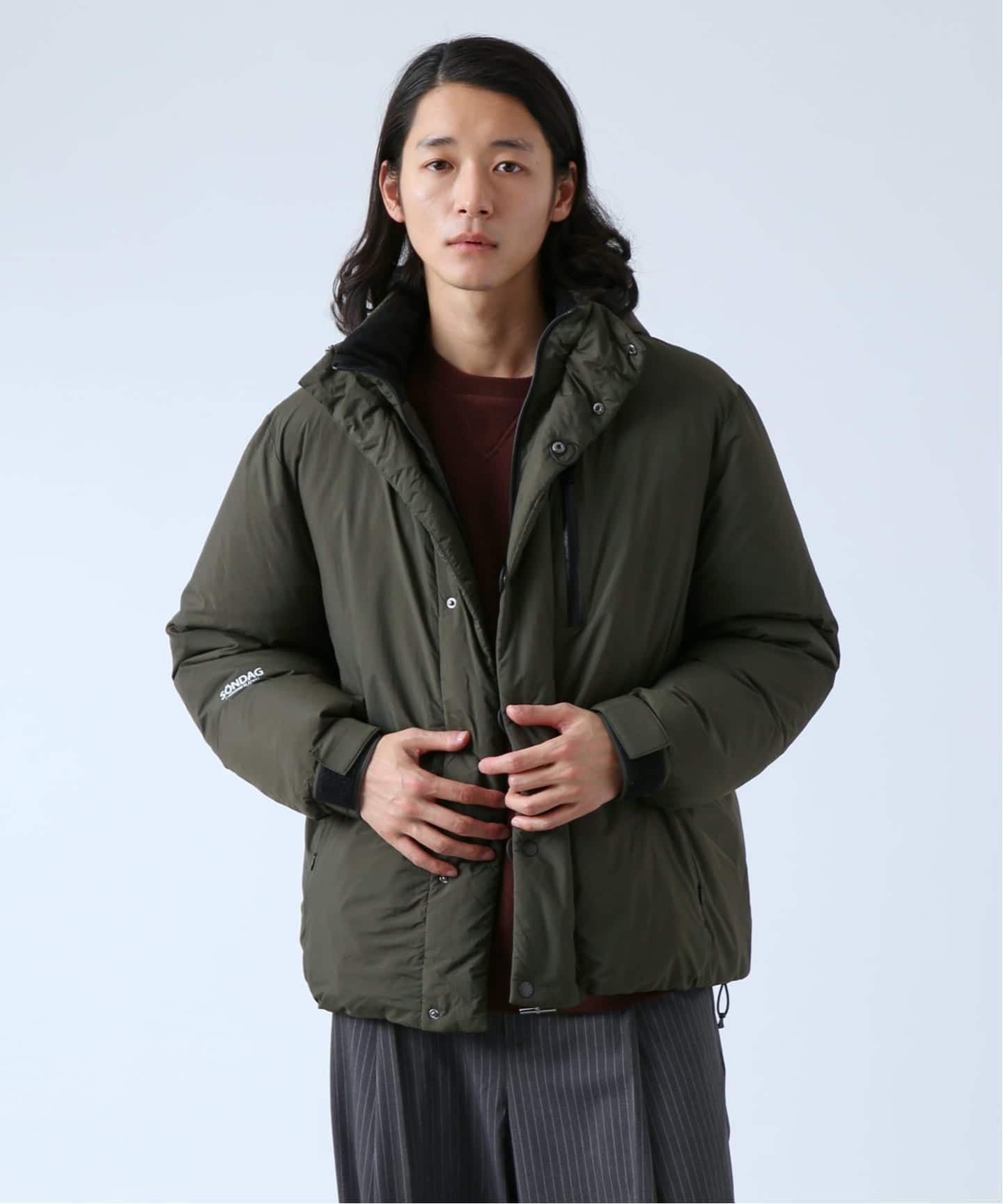 OLIVEDRAB/オリーブドラブ】キャリーポケット ダウンジャケット