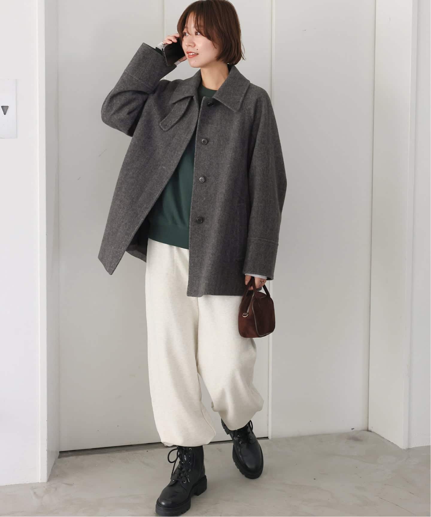 追加》尾州ウールスーパー100Aラインコート（ステンカラーコート