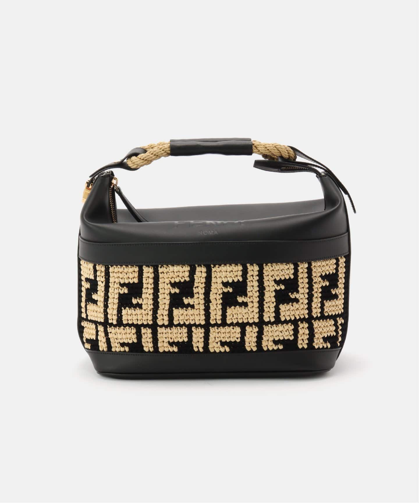 VINTAGE FENDI/フェンディ】 Zucca バニティバッグ raffia
