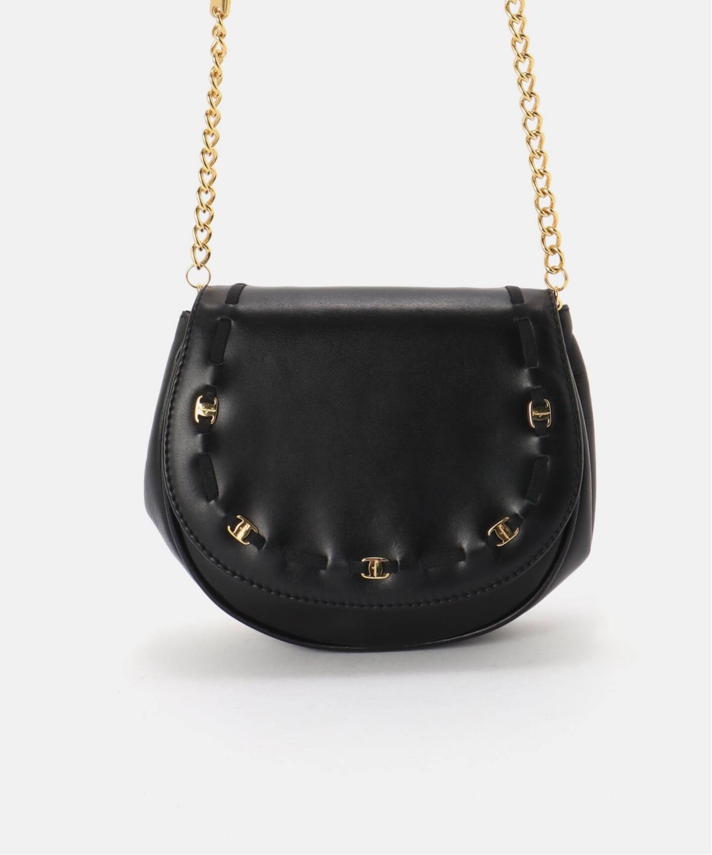 VINTAGE FERRAGAMO/フェラガモ】 Vara チェーンショルダー ミニバッグ