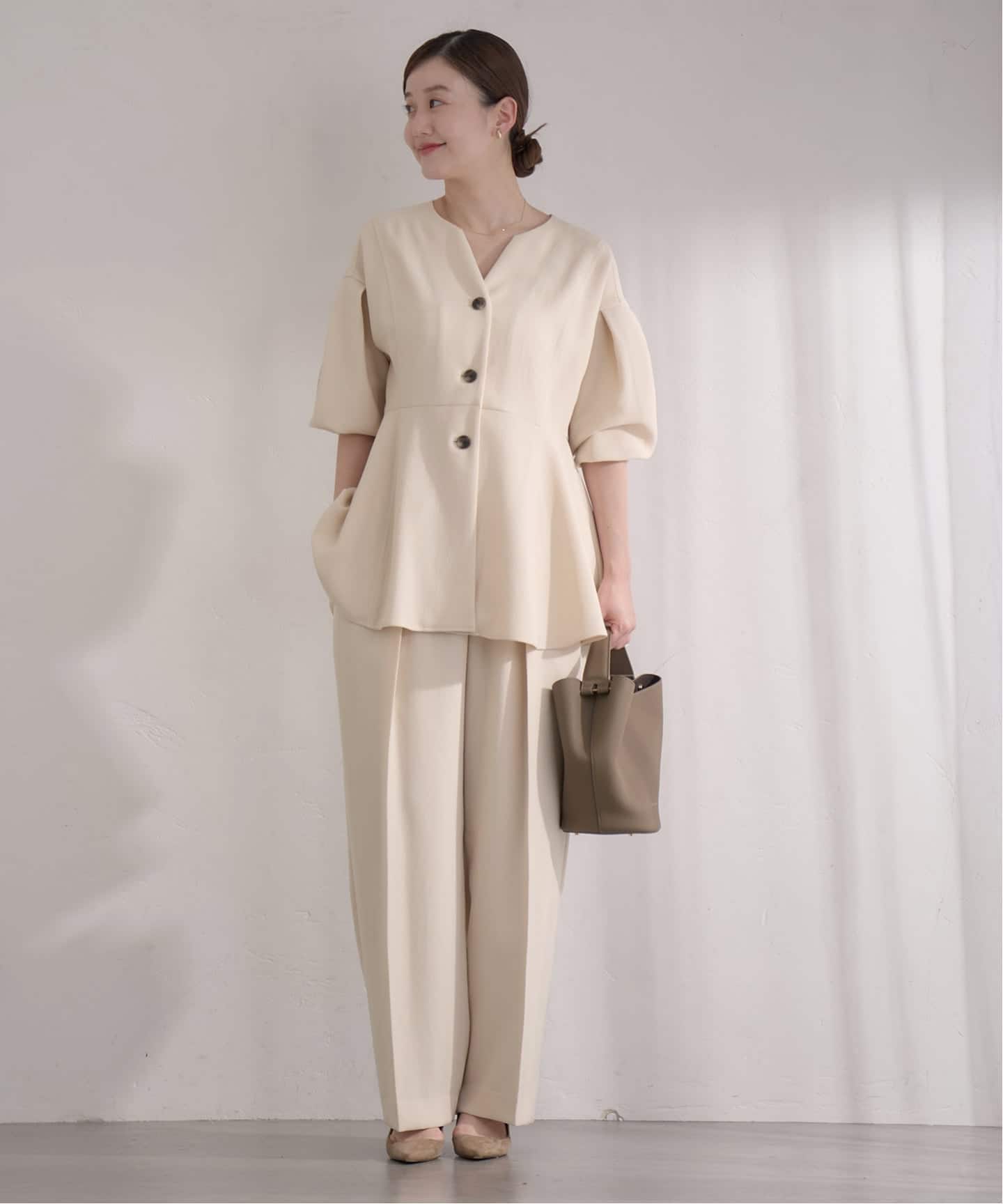 &NAVY ジョーゼットペプラムブラウス（シャツ／ブラウス）｜IENA