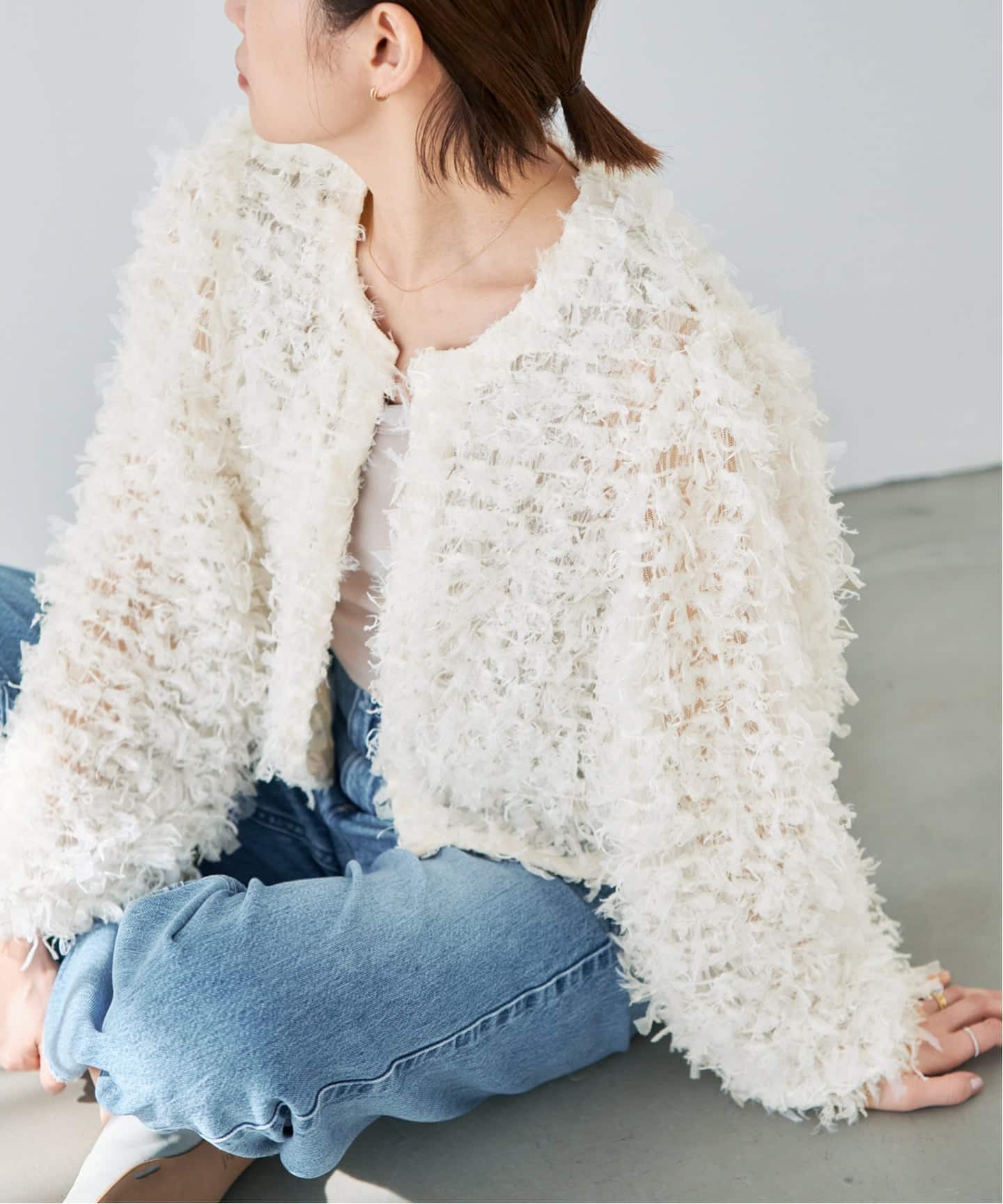 追加予約》チュールテープ カーディガン（カーディガン）｜IENA