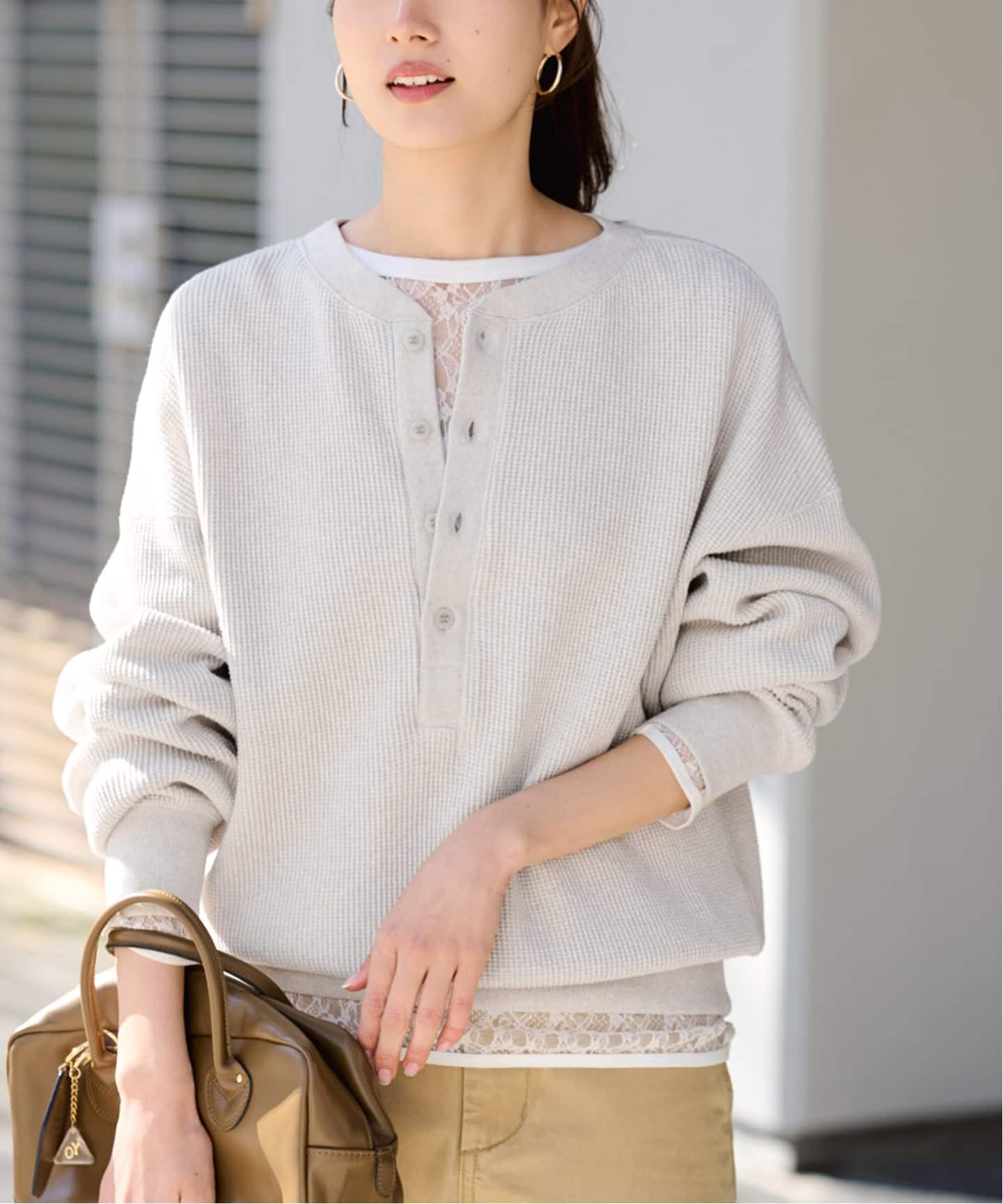 ≪WEB限定 / 追加≫ワッフルヘンリープルオーバー（Tシャツ