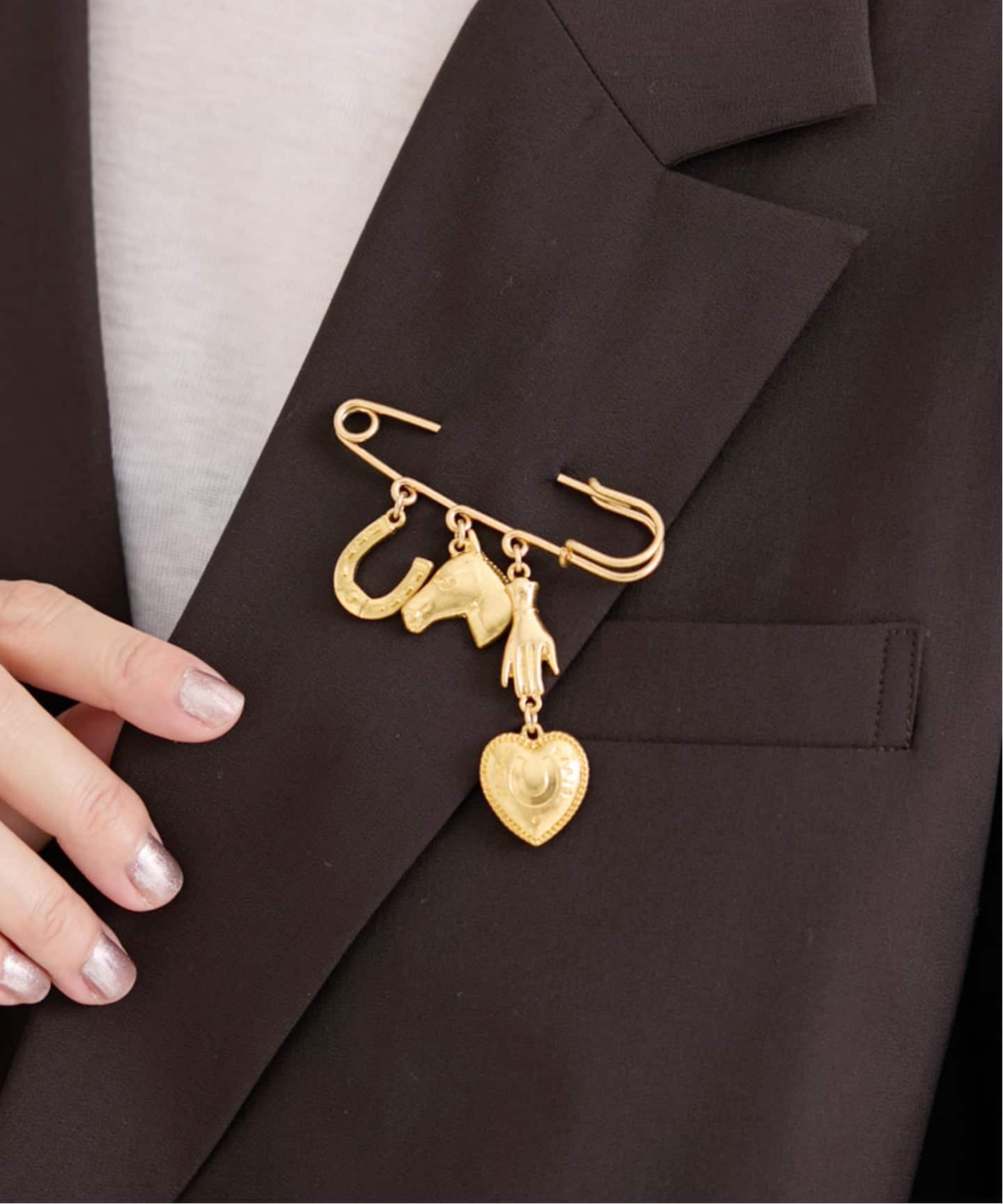 WEB限定/追加》IENA CHEVAL 3ROW ブローチB（その他ファッション小物