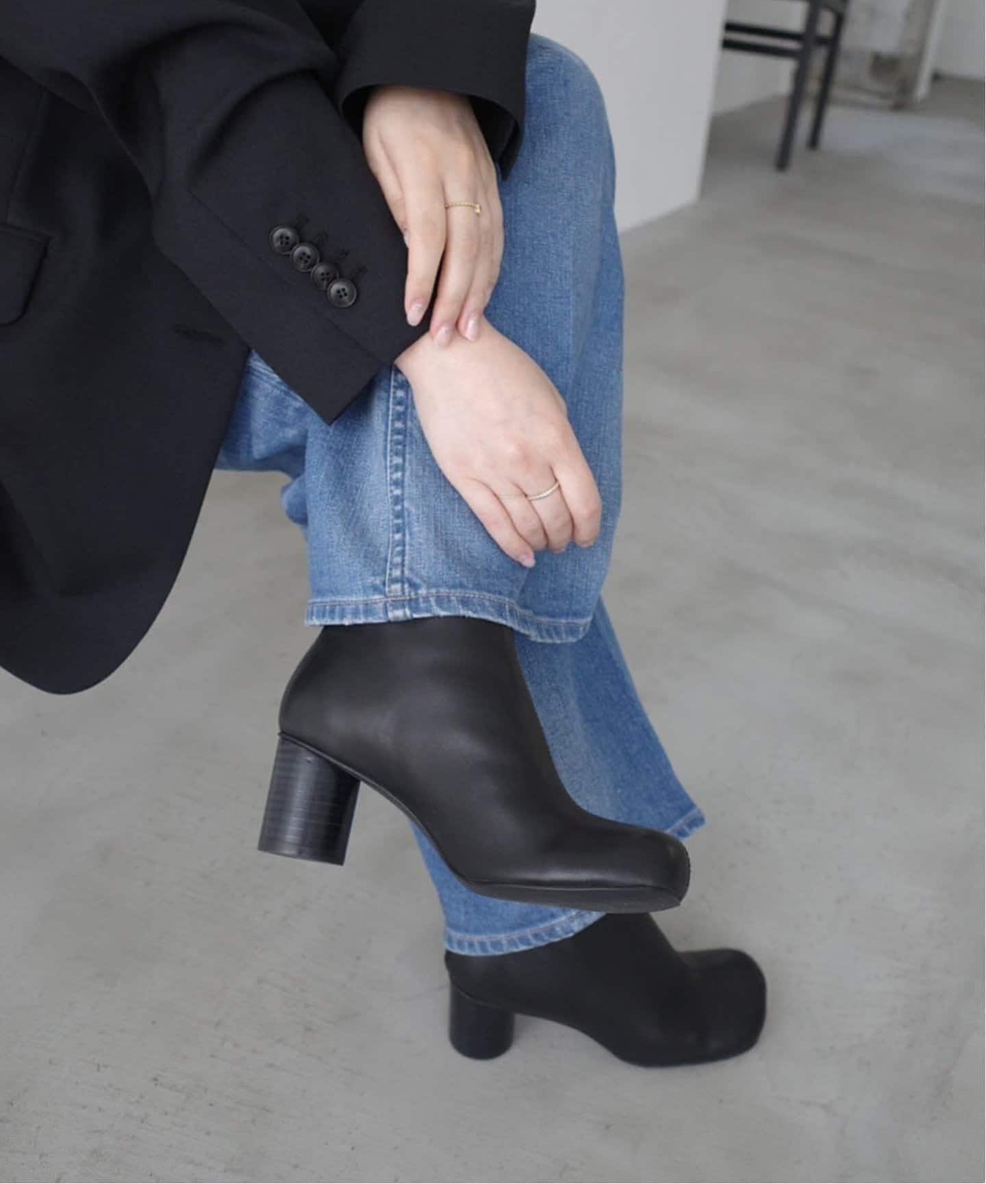 追加4》SLOBE スクエアトゥショートブーツ（ブーティ・ショートブーツ