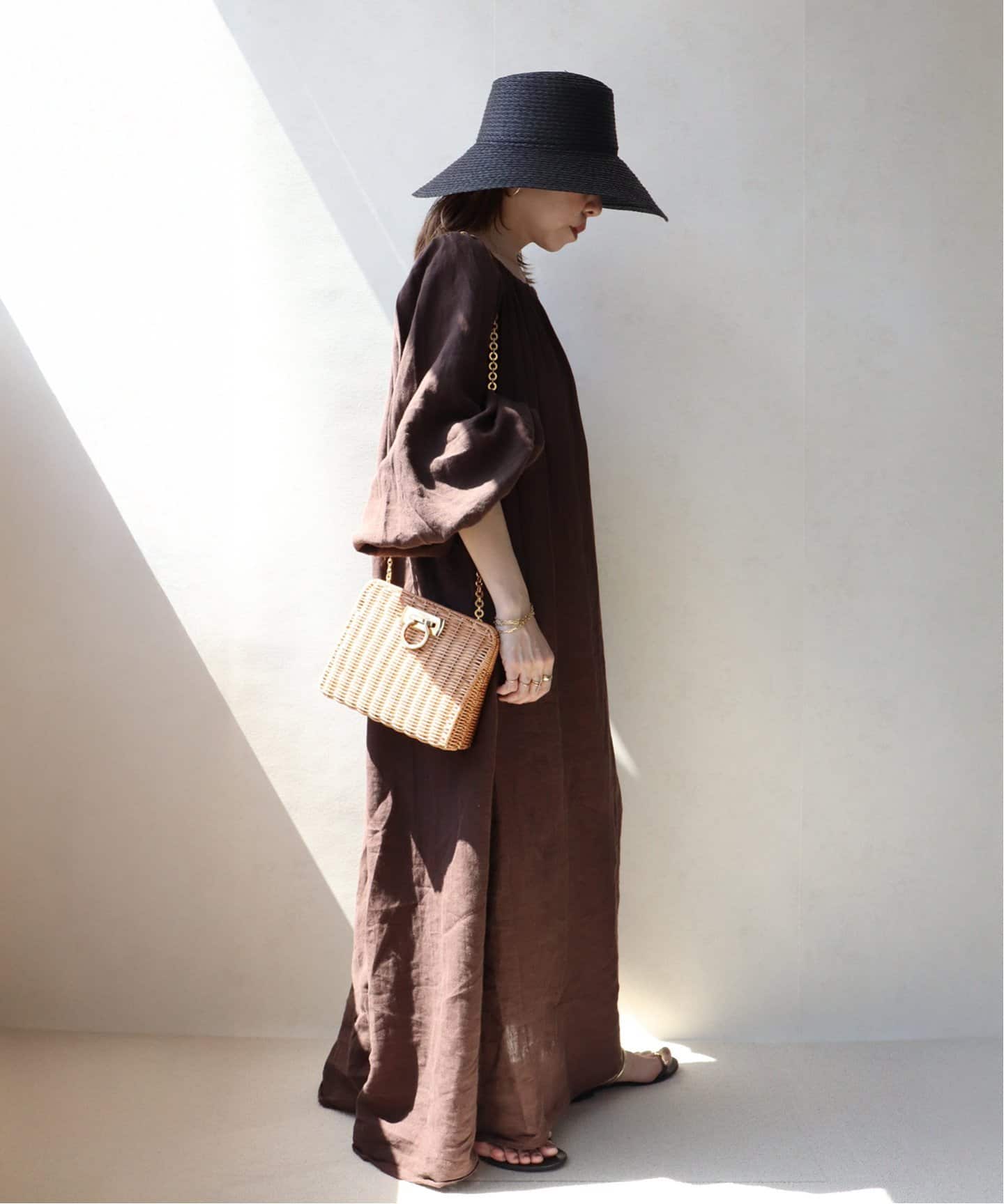 VINTAGE FERRAGAMO/フェラガモ】 Gancini ラタンショルダーバッグ