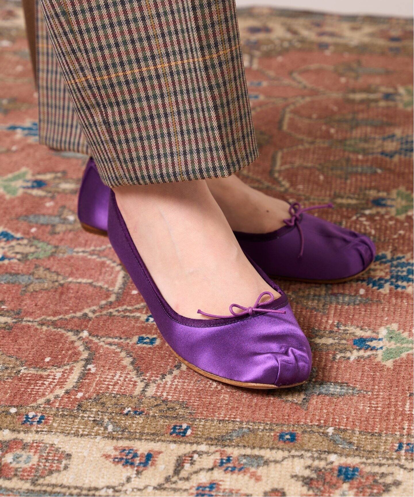 SPELTA / サテン バレエシューズ パープル系37