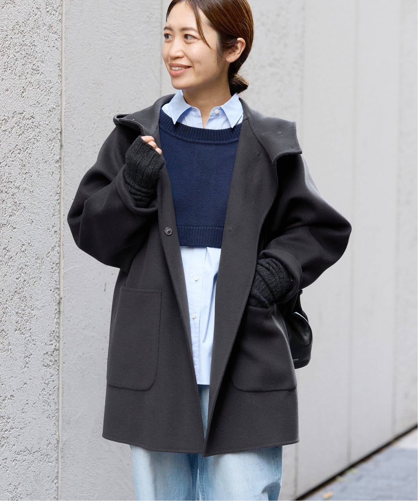 SUPER120 ダブルフェイスフードコート（その他ブルゾン／アウター