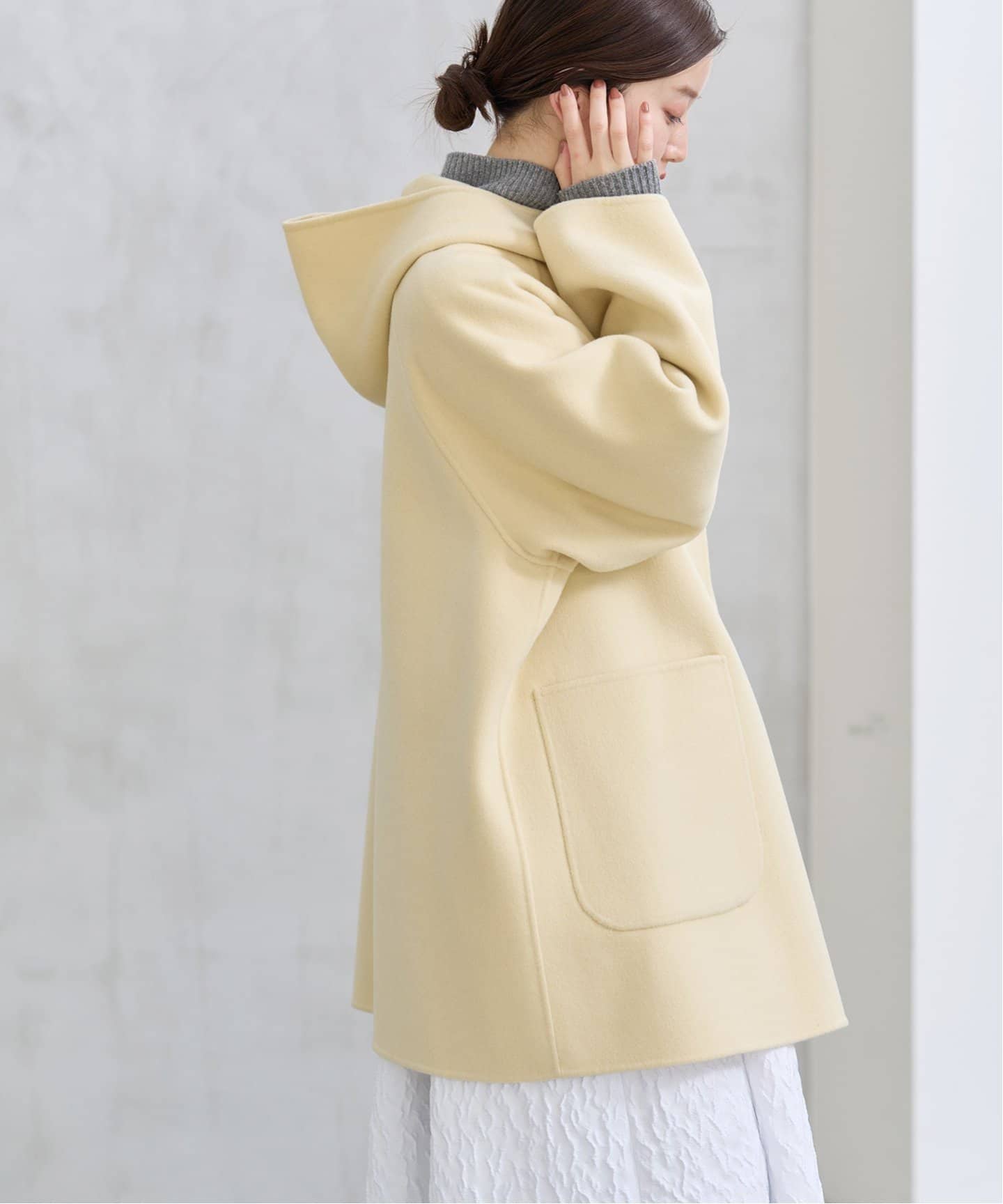 SUPER120 ダブルフェイスフードコート（その他ブルゾン／アウター