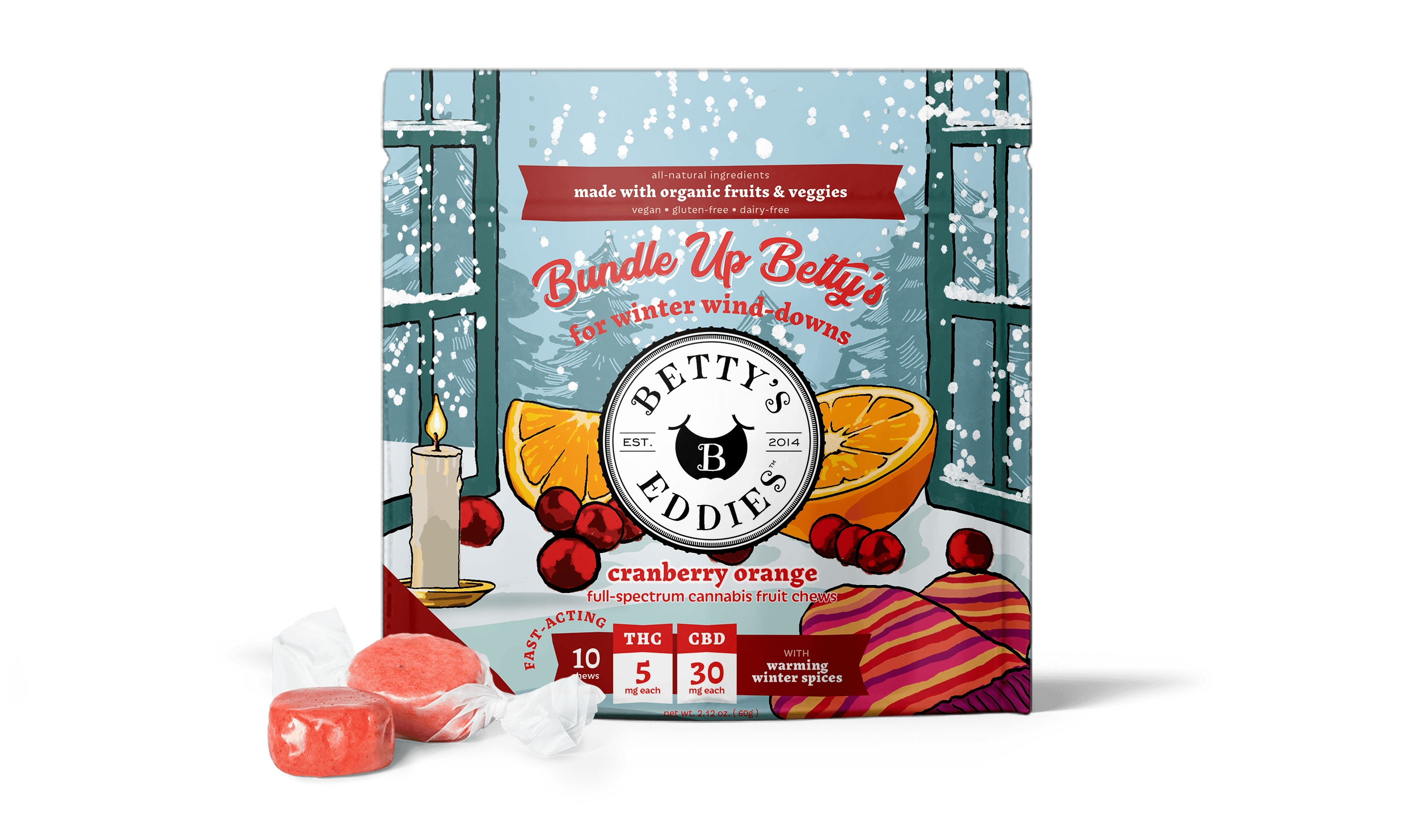 Shop Betty's Eddies Cranberry Orange - 5mg THC/30mg CBD Fruit