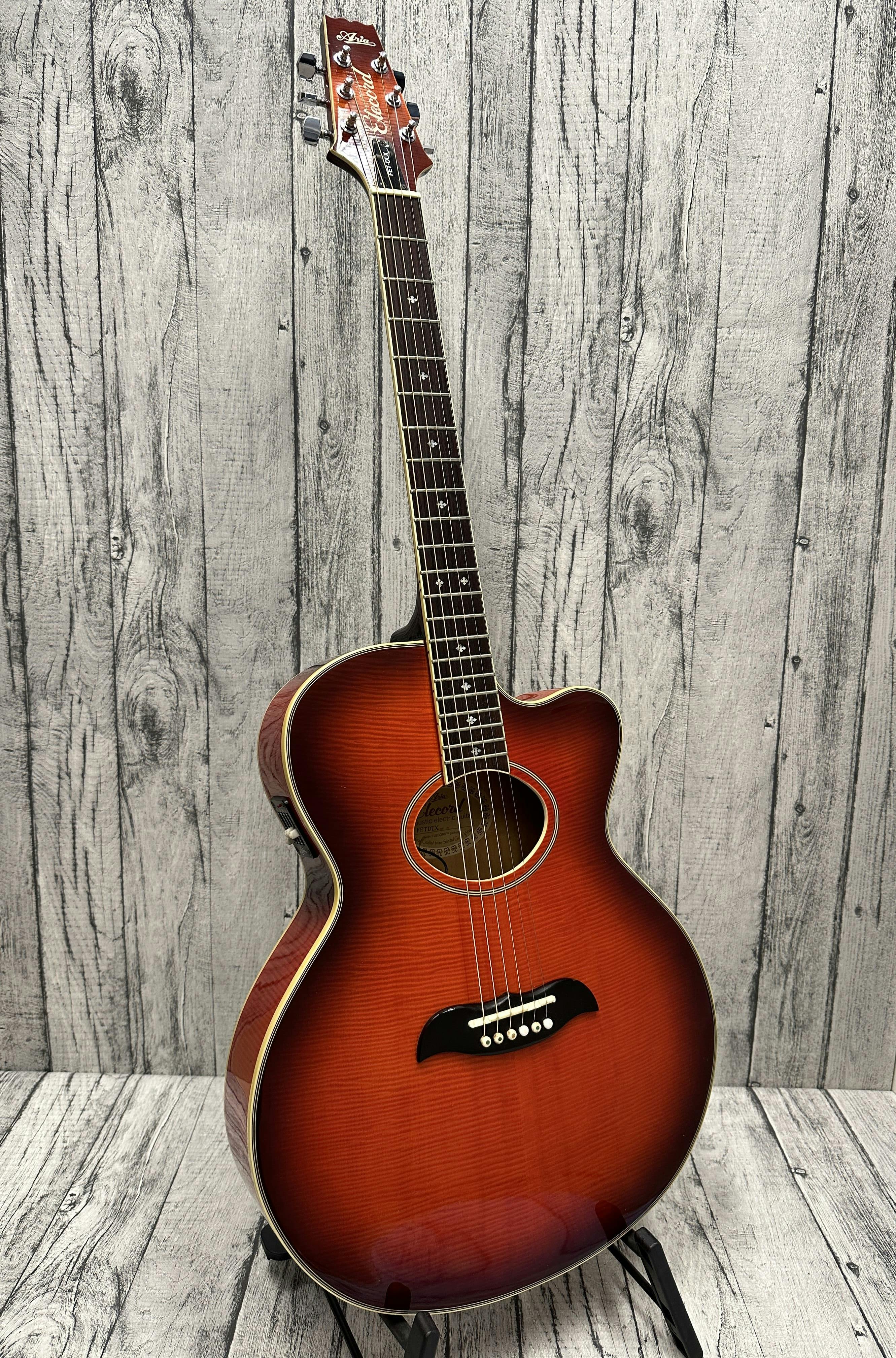 Aria Elecord FET DLX Electro-Acoustic Guitar with Hard Case