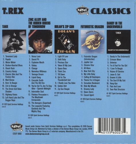 T-Rex / Tyrannosaurus Rex Classics UK 5-CD album set (743868)