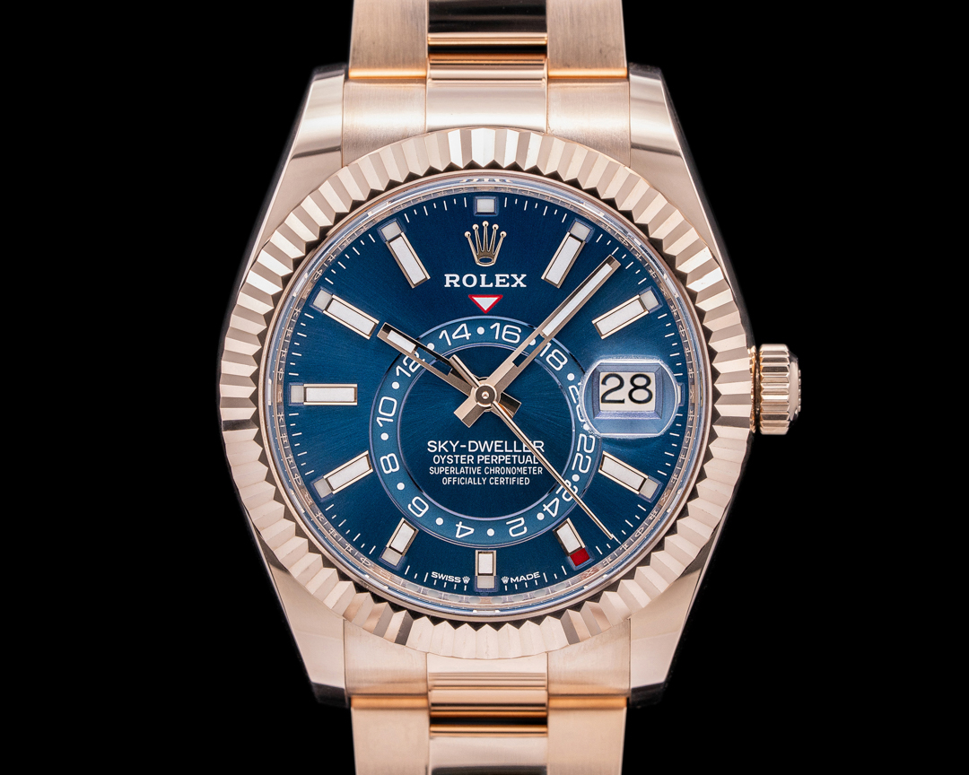 53496) Rolex Sky Dweller 336935 Everose 18K Gold Blue Dial 2024