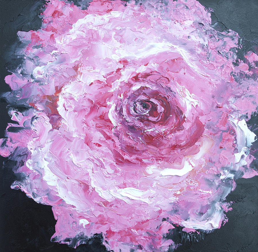 rose pink絵画3点 Pink Rose Flower Botanical Art Prints - Set of