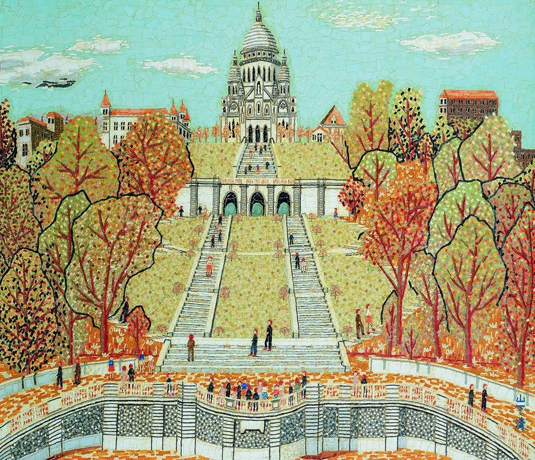 パリのサクレクール寺院」 1962（昭和37）年 貼絵 山下清作品管理事務