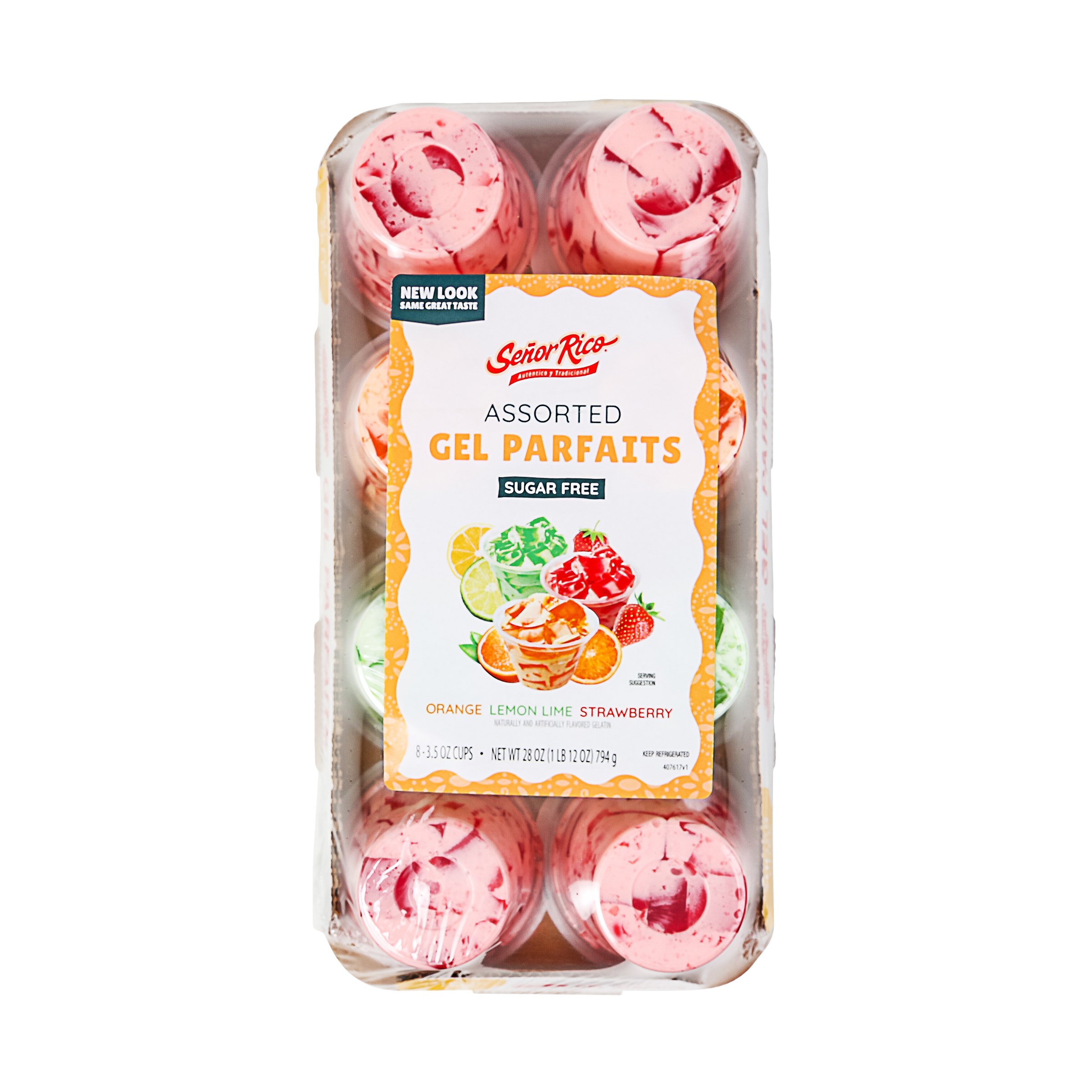 Senor Rico Sugar Free Gel Parfaits - Assorted Flavors, 8 ct, 28 oz