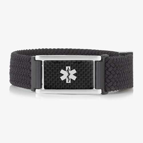 Custom Black Medical Alert ID Bracelets | Lauren's Hope