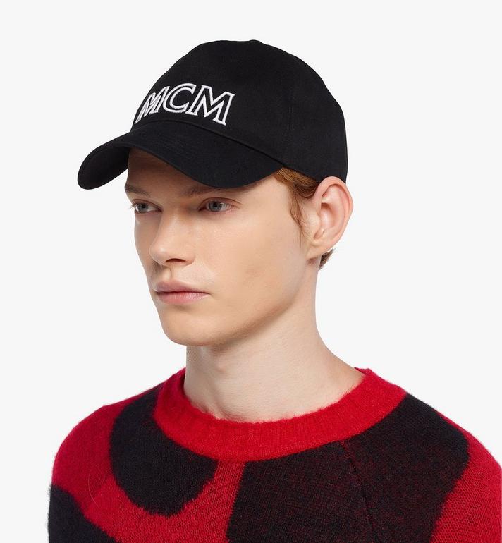 Adjustable MCM Essentials Logo Cap in Cotton Twill Black | MCM ®JP