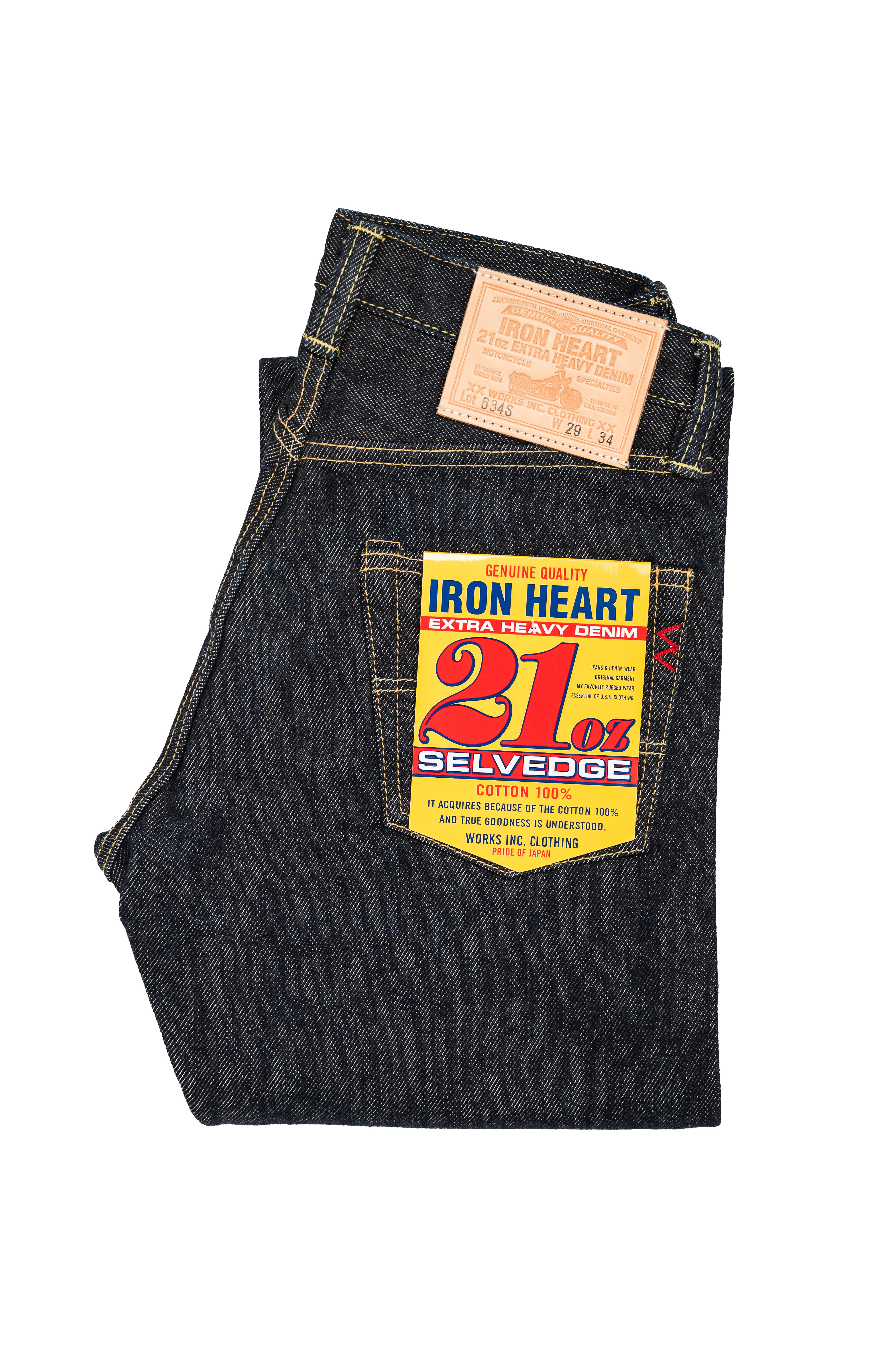 Iron Heart 634s 21oz Indigo Selvedge Jean - Straight Leg
