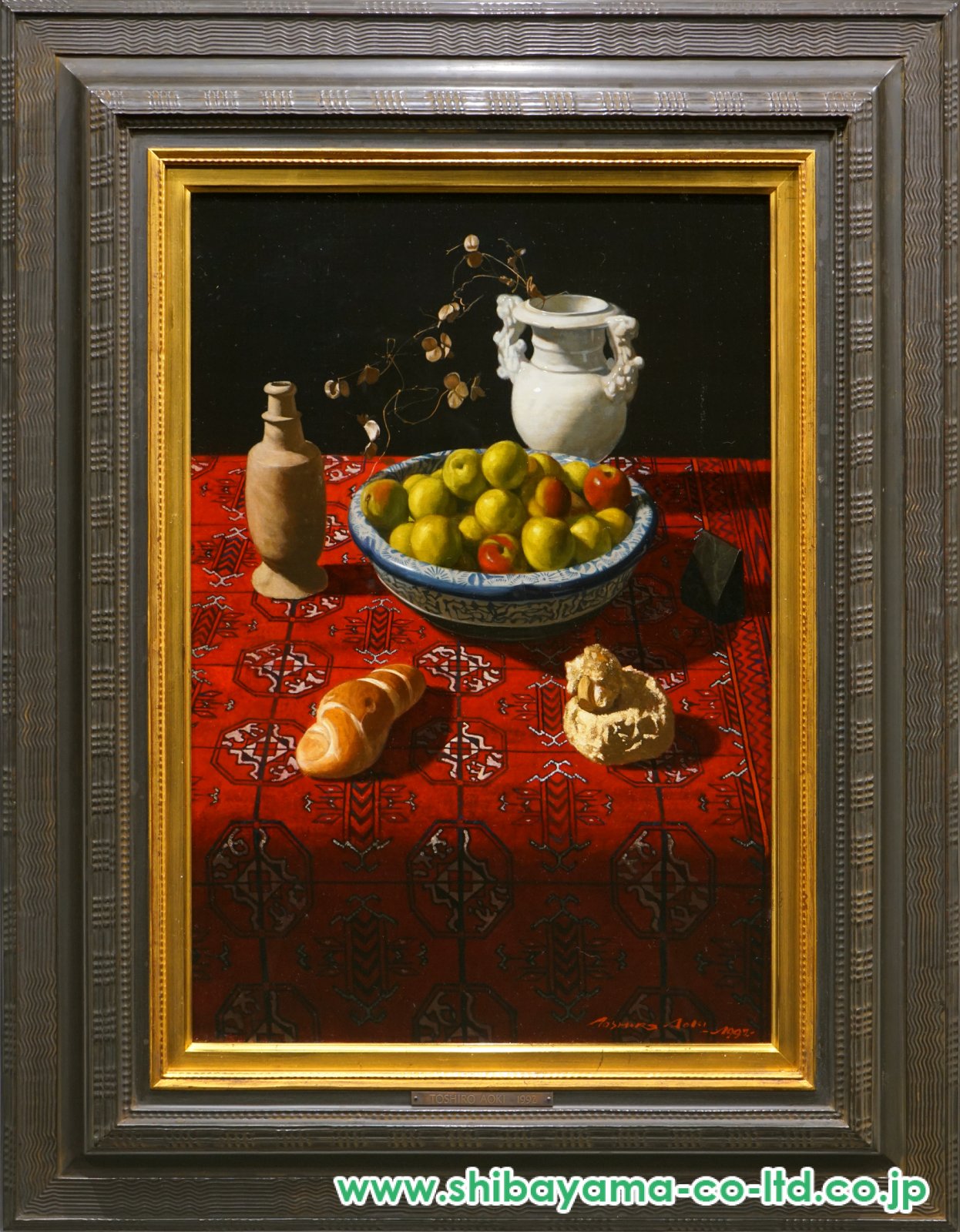 青木敏郎「静物」油彩 M15号 :: 絵画買取・販売 - シバヤマ