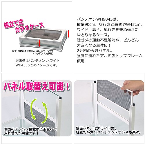 爬虫類ケージ 三晃商会 パンテオン ホワイト WH9045 爬虫類 ケージ