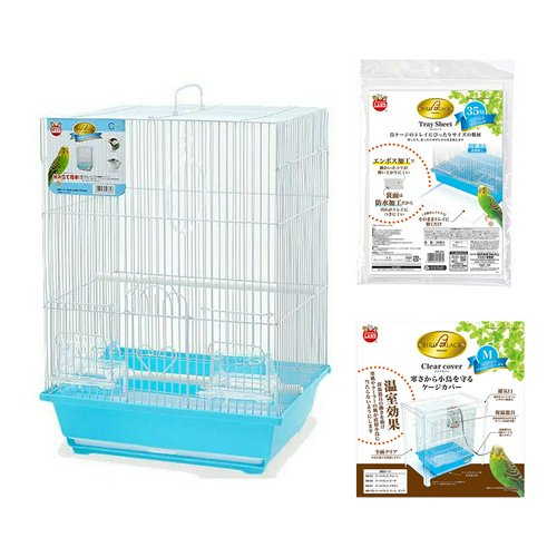マルカン バードパレスシリーズ 鳥かご飼育セット マリーン(ブルー