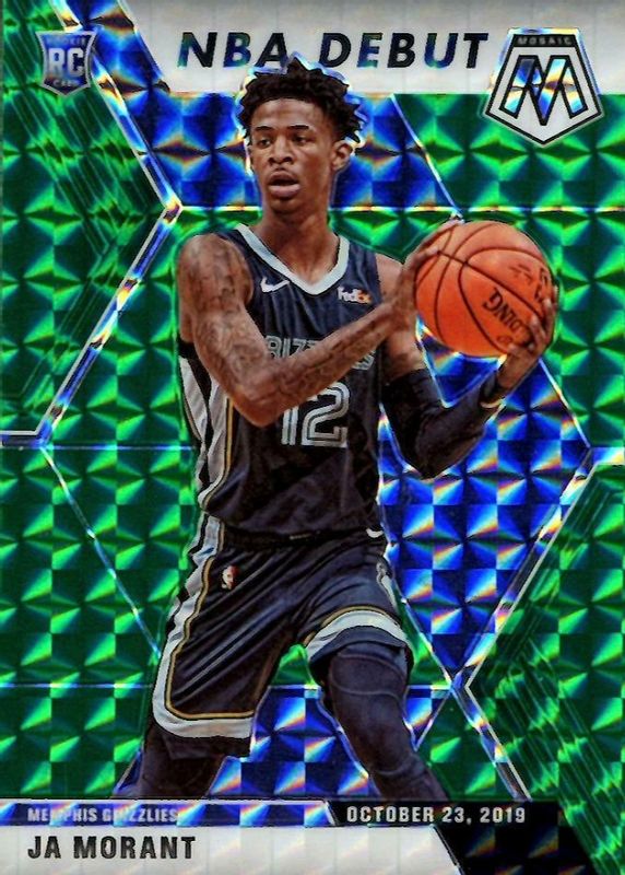 Ja Morant 2019 Mosaic #274 NBA Debut - Green Price Guide - Sports