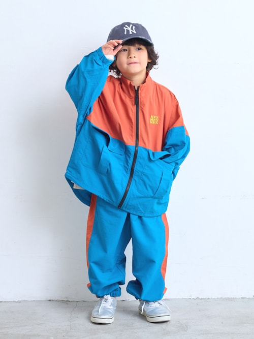 ナイロンビッグポケットバイカラージャケット/セットアップ可