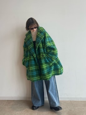 Check Boa Over Coat/チェックボアオーバーコート【MAISON SPECIAL