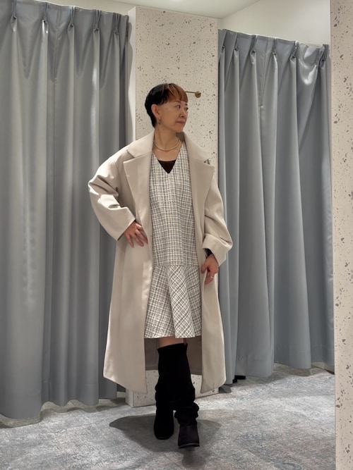 canami〉ツイードチェックミニワンピース（ワンピース）｜natural