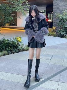 Imogen イモージェン チャンキープラットフォームロングブーツを使った