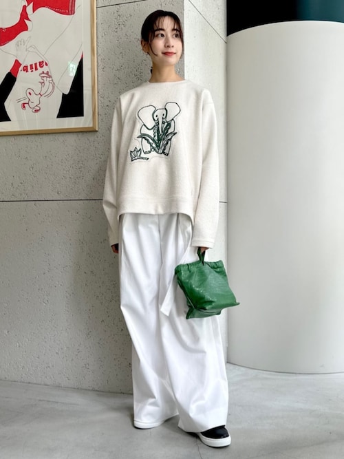 CABaN ウールコットンダブルフェイス エンブロイダリープルオーバー