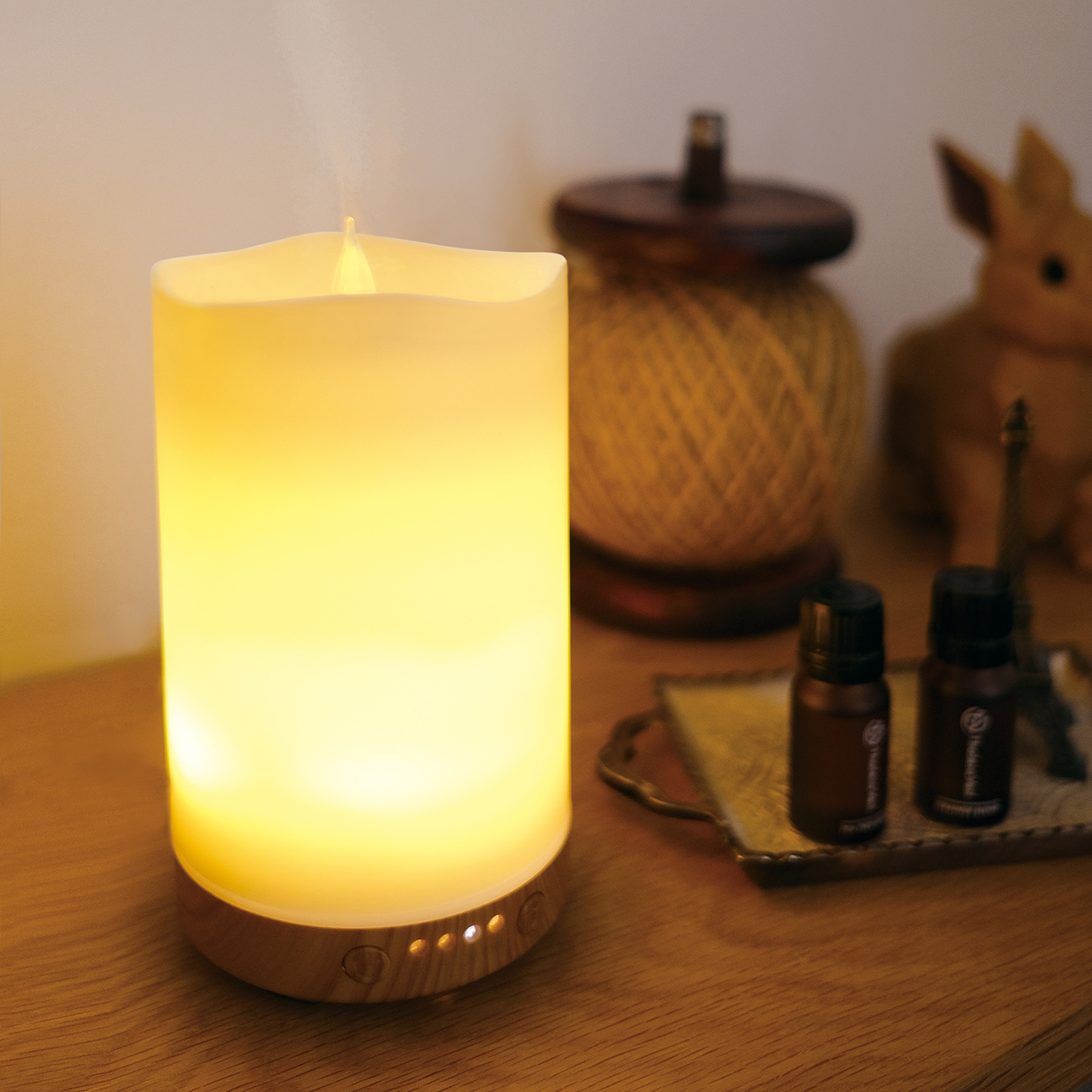 癒しのゆらめぎ】LEDキャンドルアロマディフューザー | Thaleia Veil